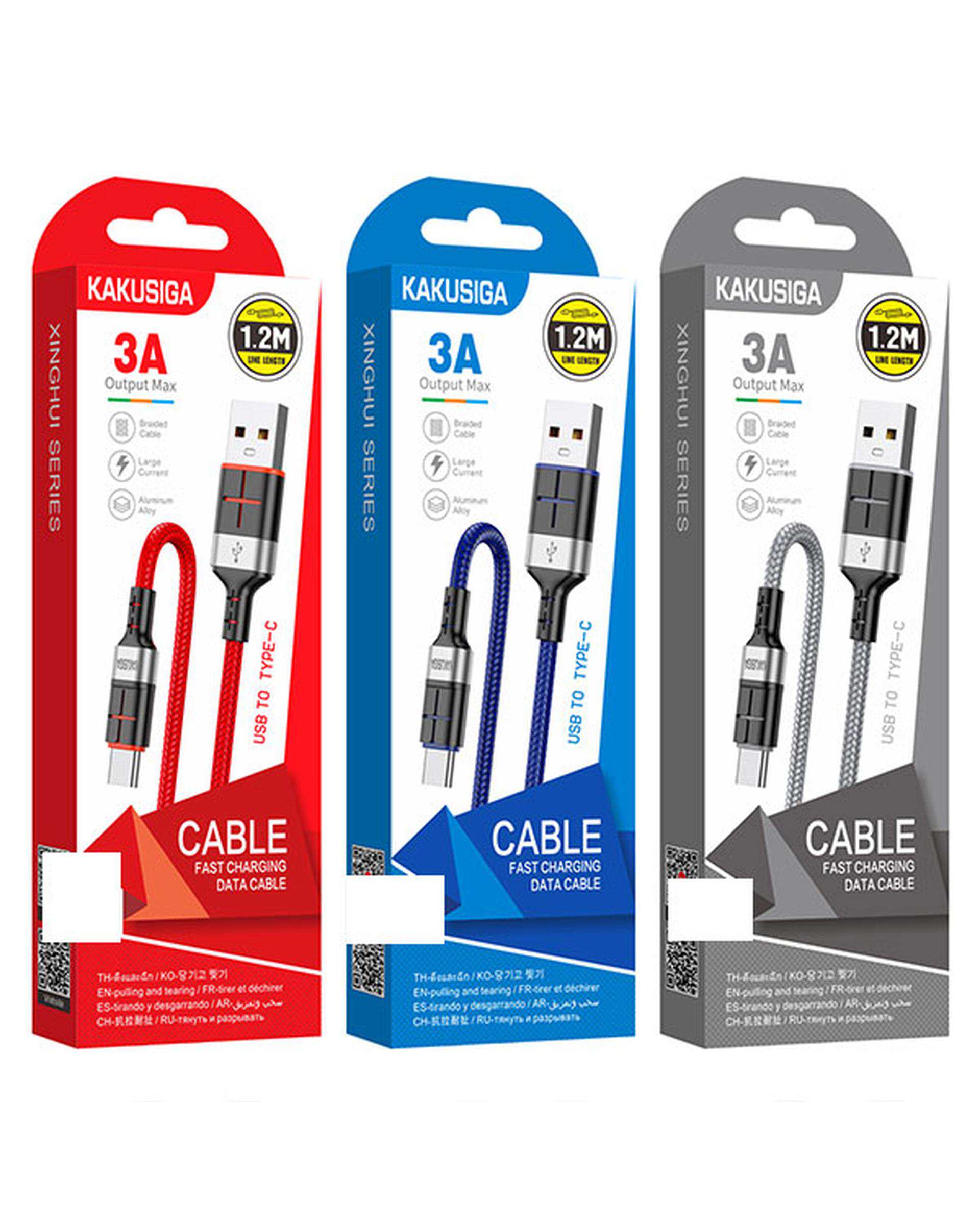 کابل شارژ تایپ سی قرمز کاکوسیگا Kakusiga مدل KSC-696