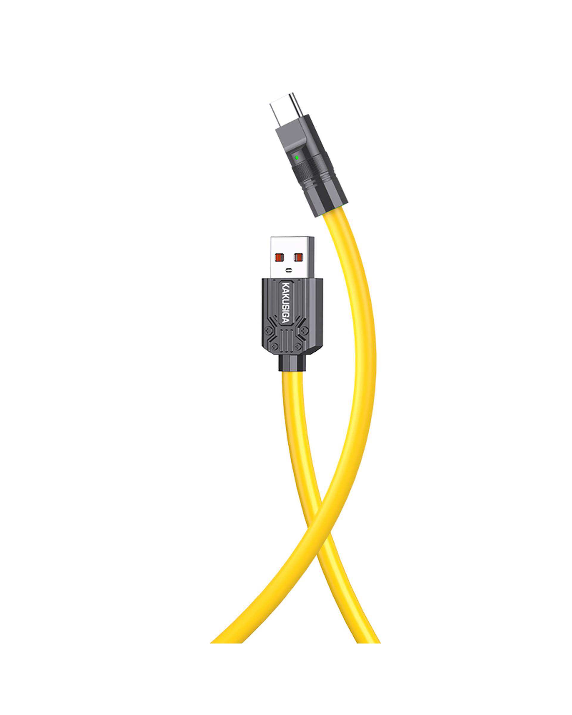 کابل شارژ تایپ سی زرد کاکوسیگا Kakusiga مدل KSC-955