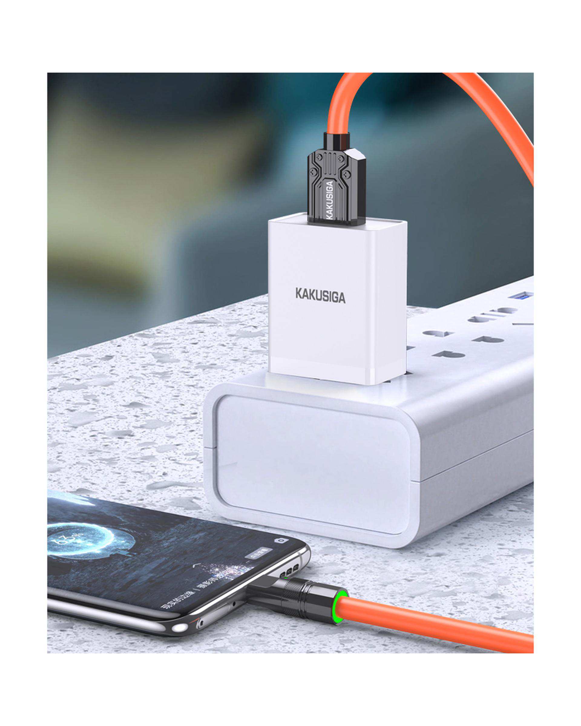 کابل شارژ تایپ سی نارنجی کاکوسیگا Kakusiga مدل KSC-955
