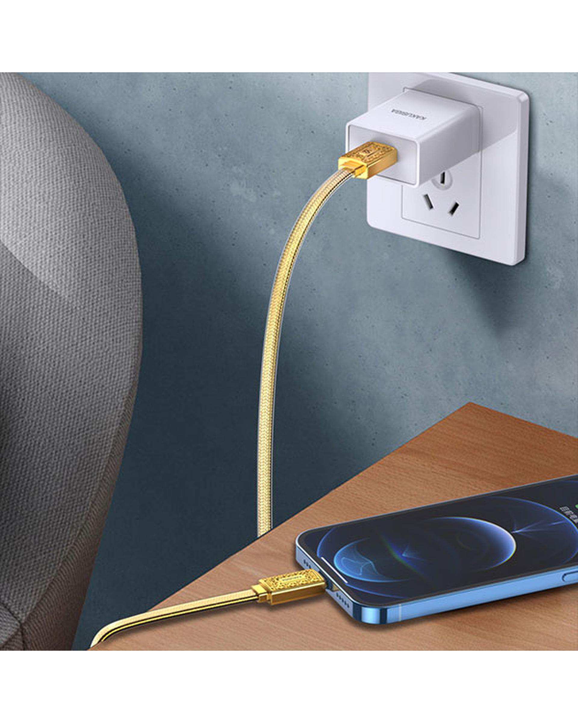 کابل شارژ لایتنینگ طلایی کاکوسیگا Kakusiga مدل KSC-801