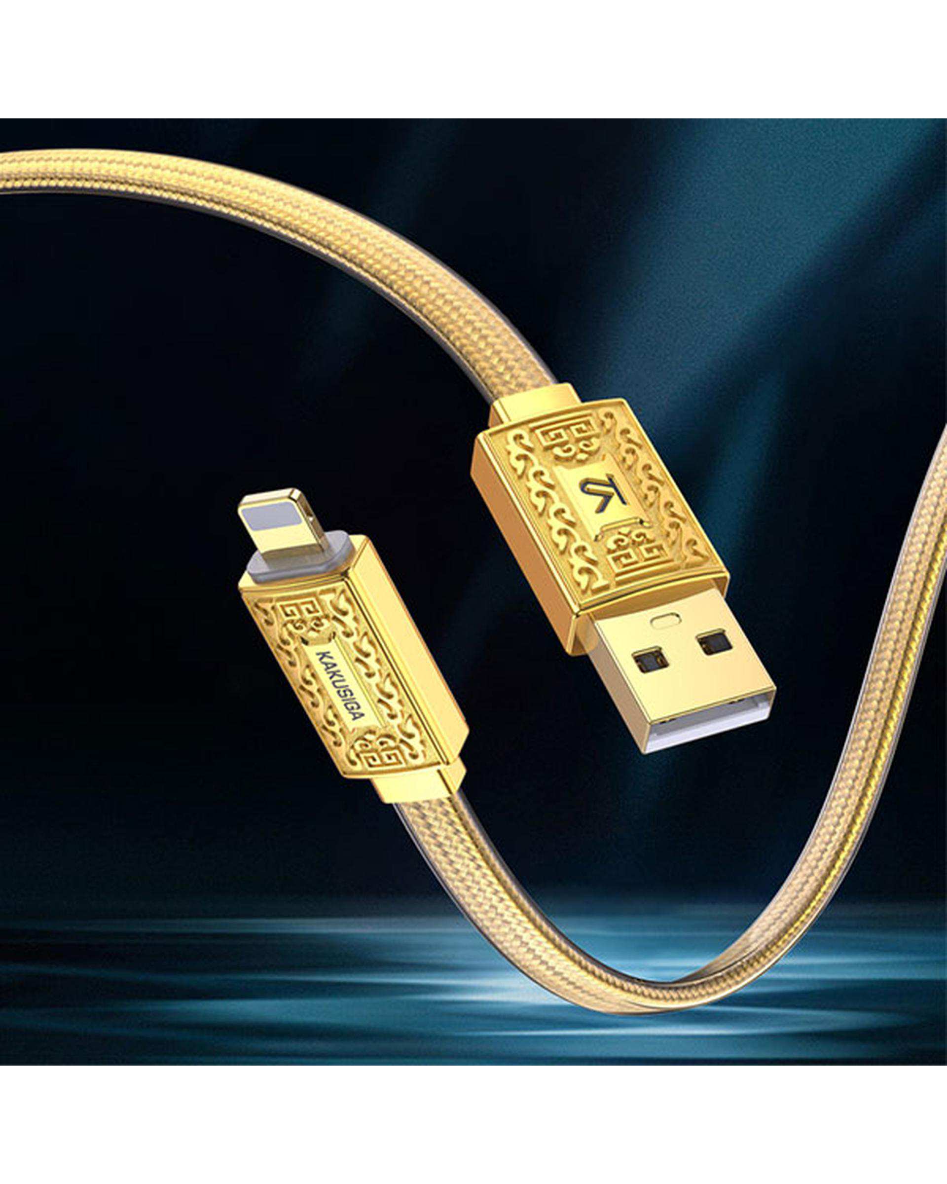 کابل شارژ لایتنینگ طلایی کاکوسیگا Kakusiga مدل KSC-801