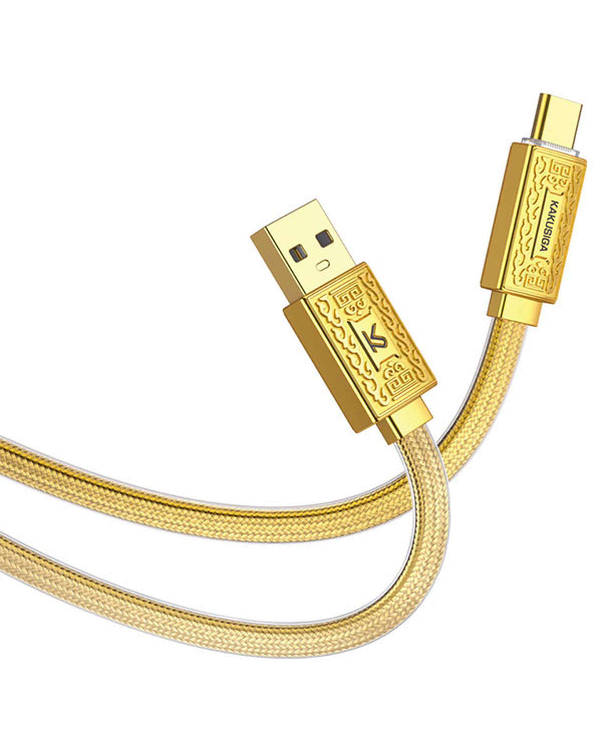 کابل شارژ تایپ سی طلایی کاکوسیگا Kakusiga مدل KSC-801