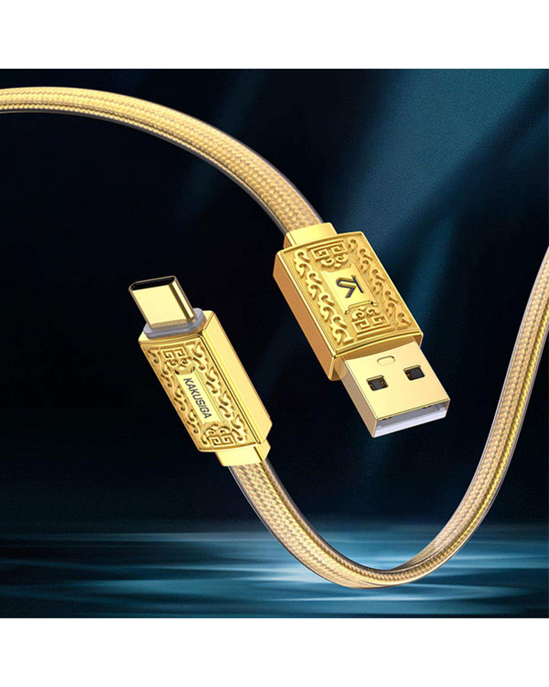 کابل شارژ تایپ سی طلایی کاکوسیگا Kakusiga مدل KSC-801
