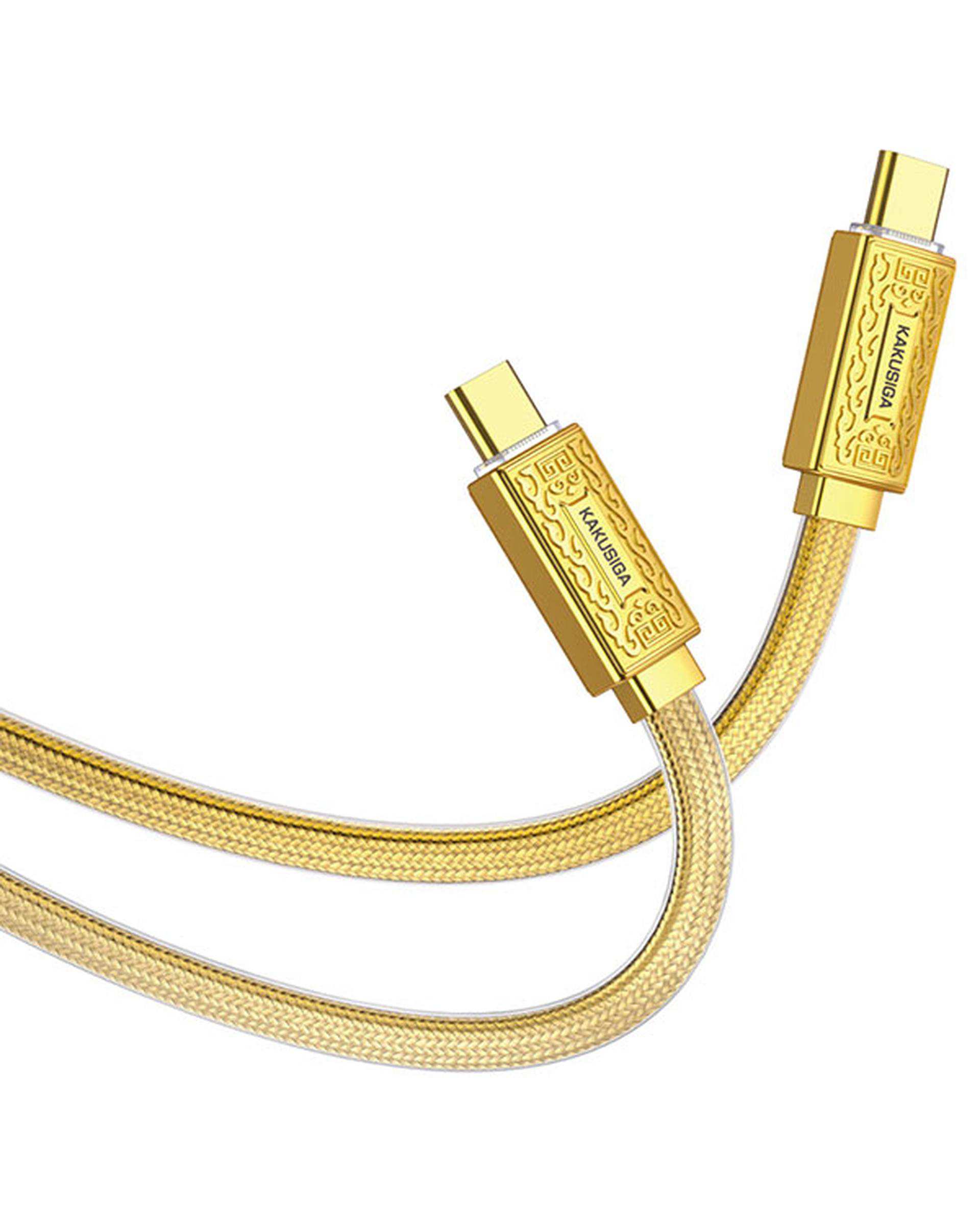کابل شارژ دو سر تایپ سی طلایی کاکوسیگا Kakusiga مدل KSC-801