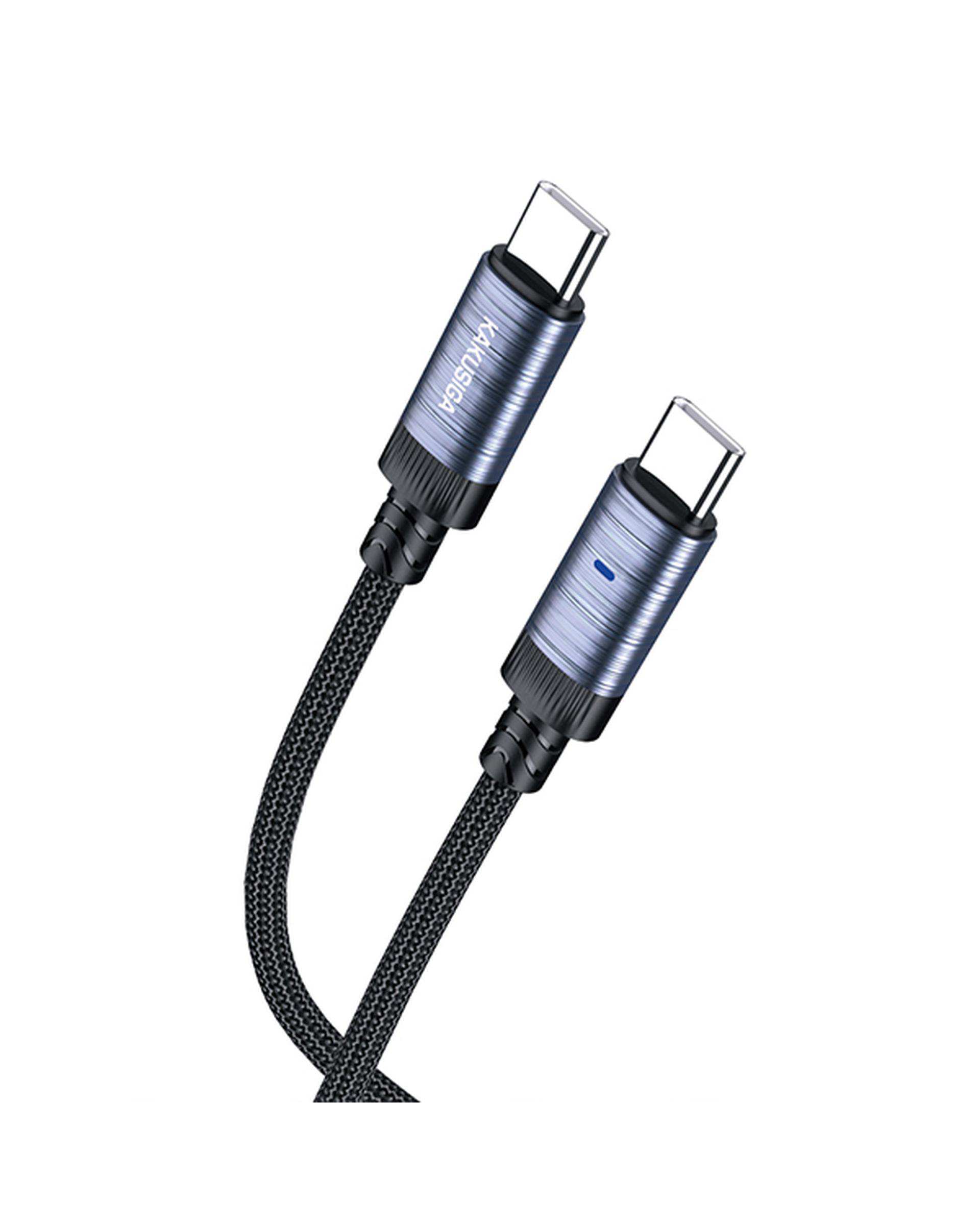 کابل شارژ دوسر تایپ سی مشکی کاکوسیگا Kakusiga مدل KSC-972