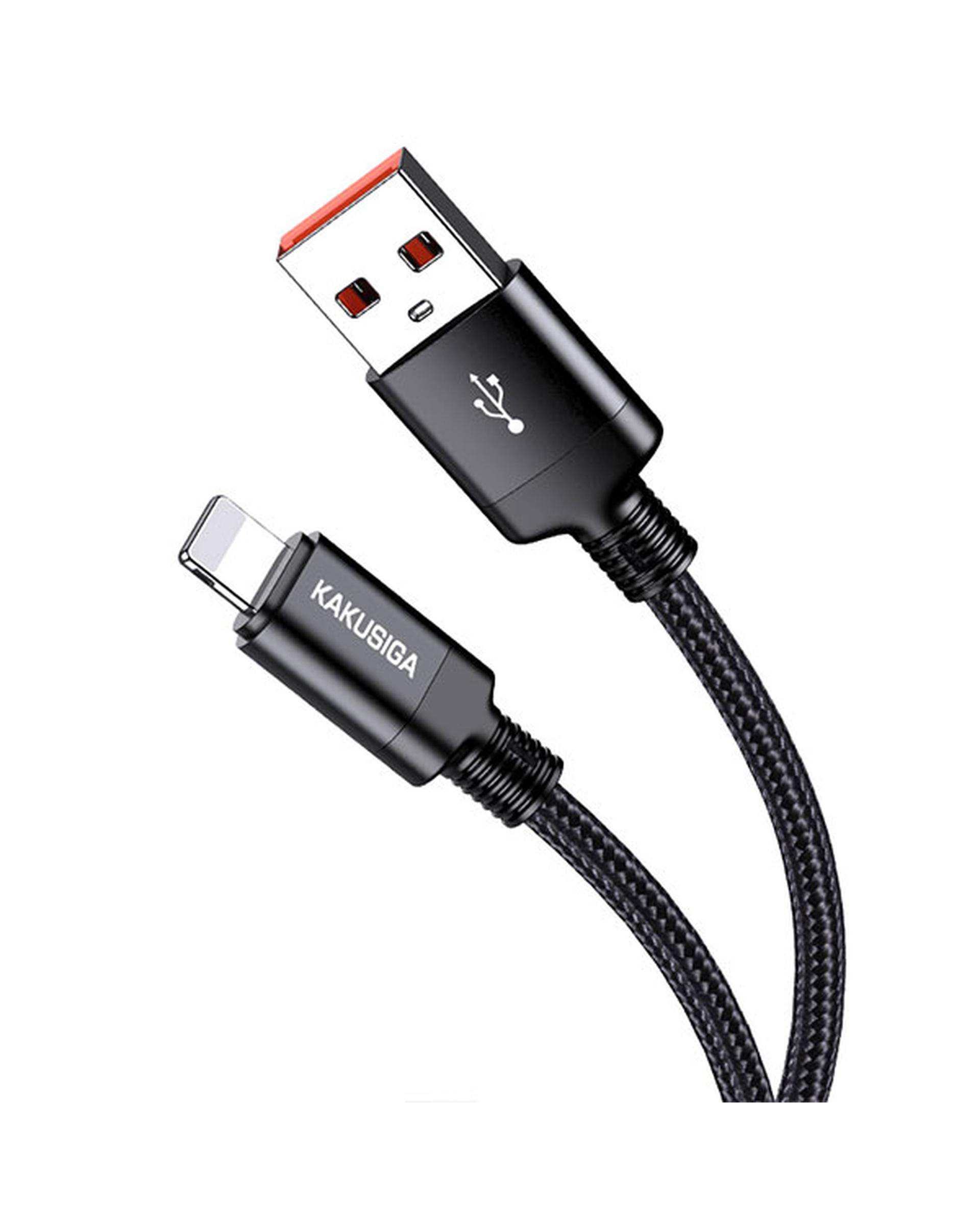 کابل شارژ لایتنینگ مشکی کاکوسیگا Kakusiga مدل KSC-970
