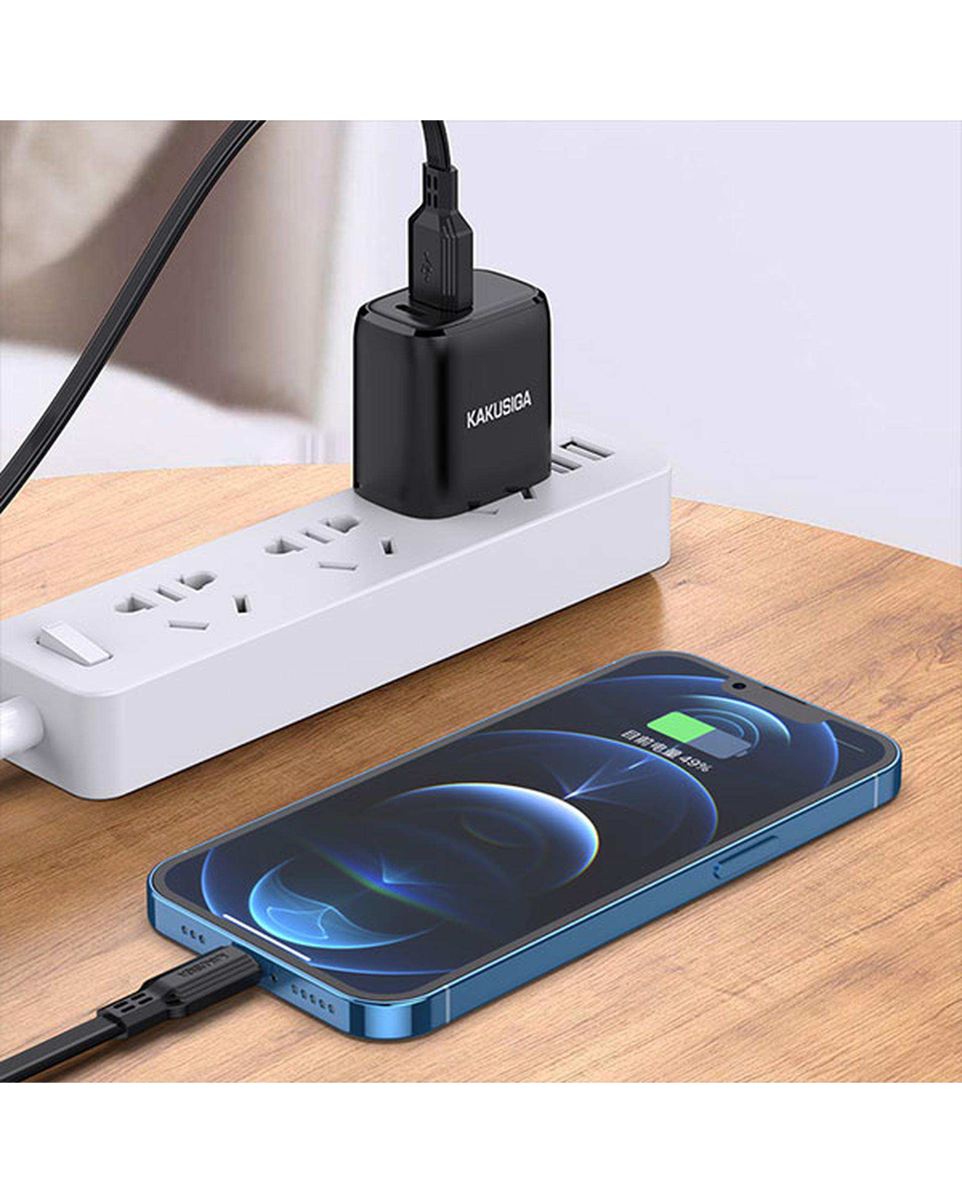 کابل شارژ لایتنینگ مشکی کاکوسیگا Kakusiga مدل KSC-808