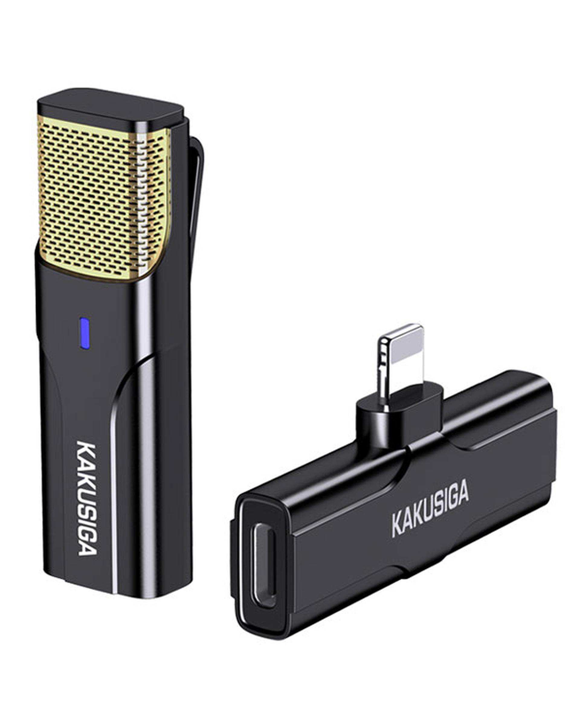 میکروفون یقه ای مشکی لایتنینگ کاکوسیگا Kakusiga مدل KSC-1106