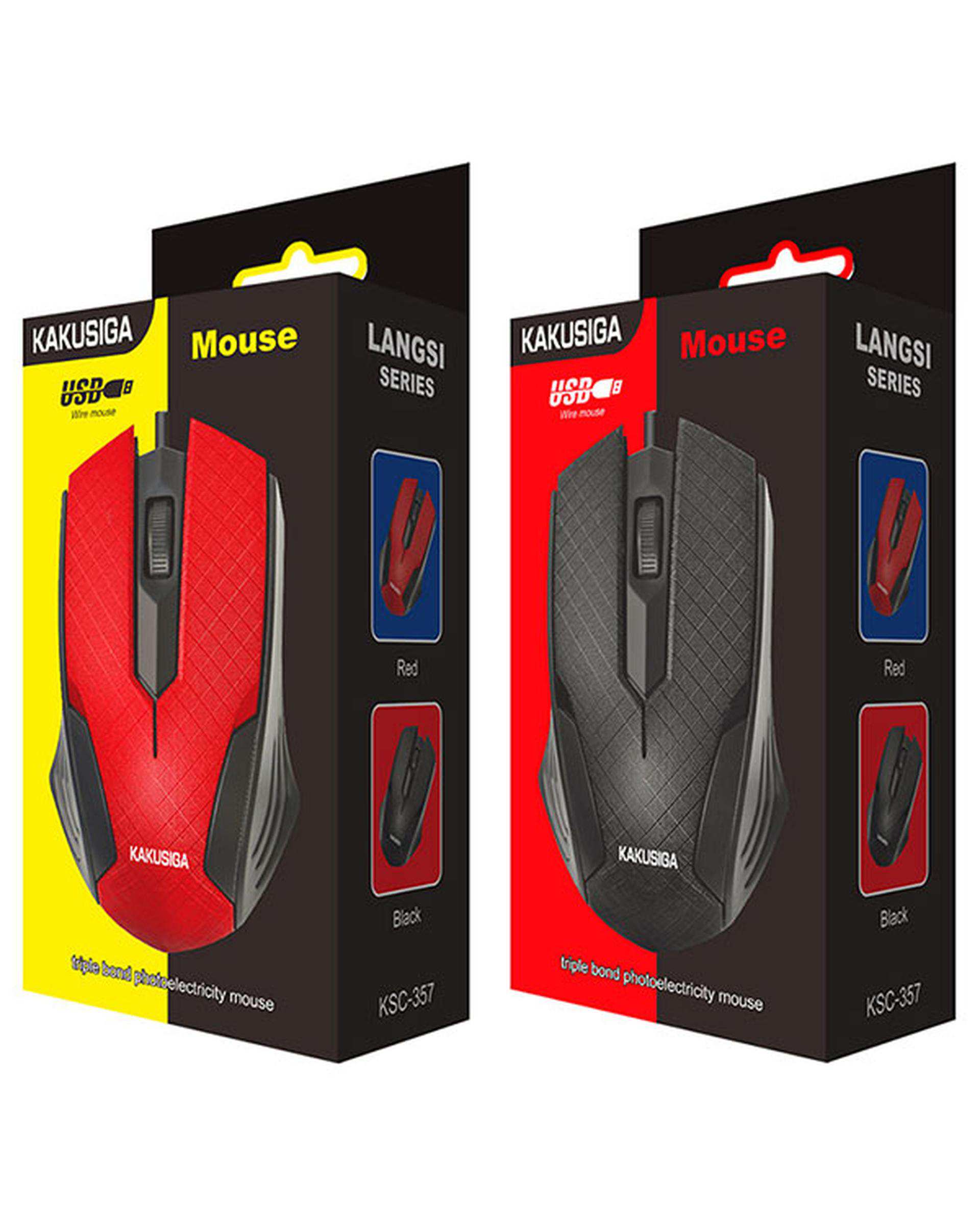 ماوس مشکی کاکوسیگا Kakusiga مدل KSC-357
