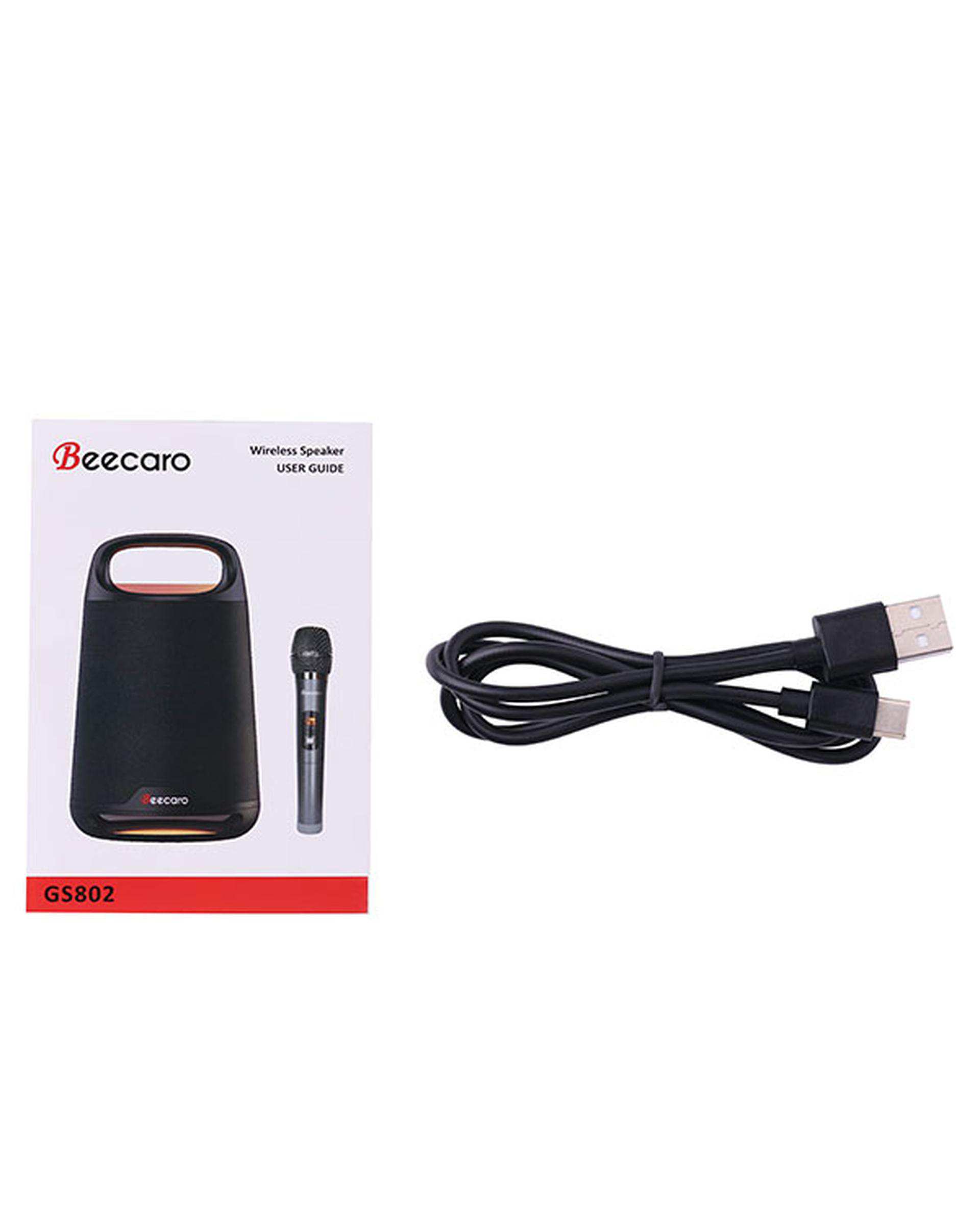 اسپیکر بلوتوثی مشکی بیکارو Beecaro مدل GS802