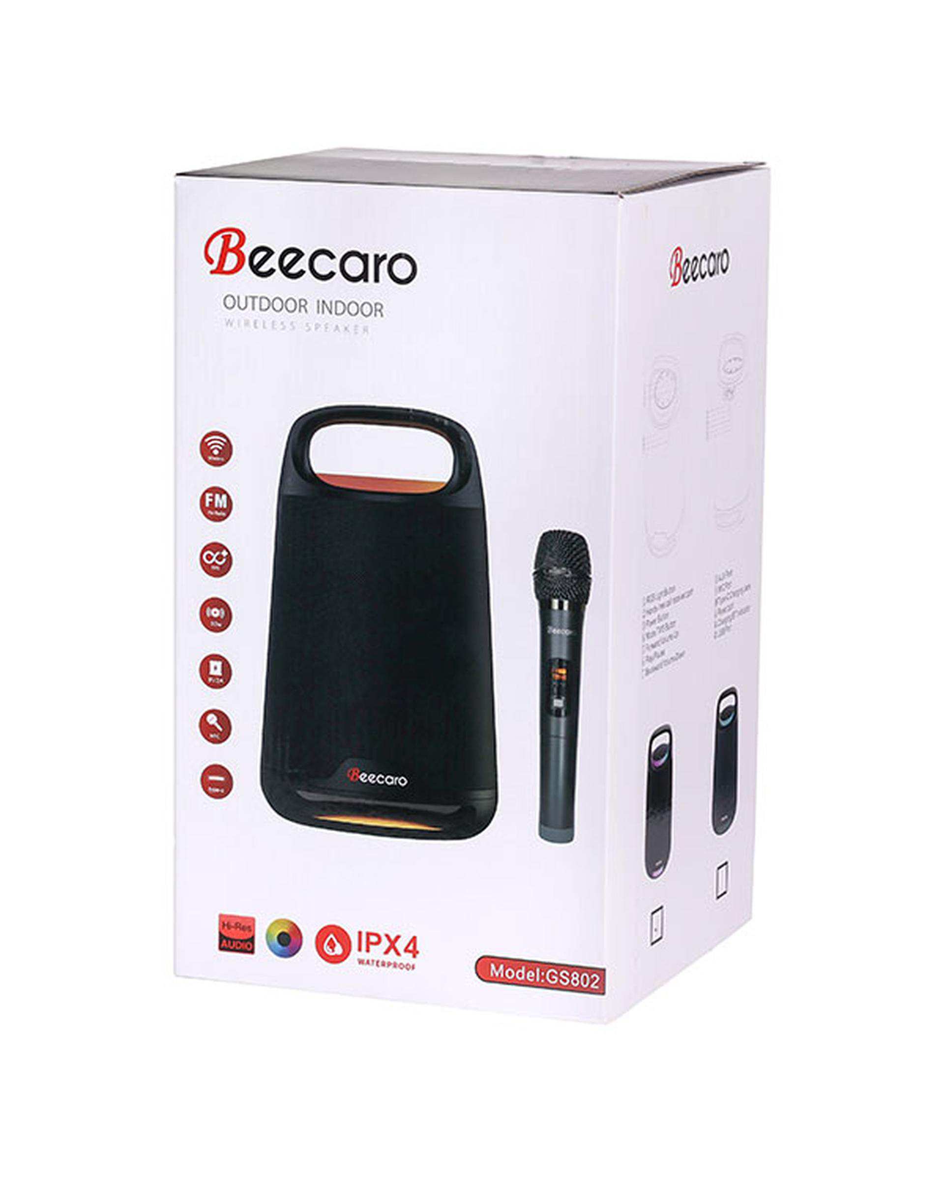 اسپیکر بلوتوثی مشکی بیکارو Beecaro مدل GS802