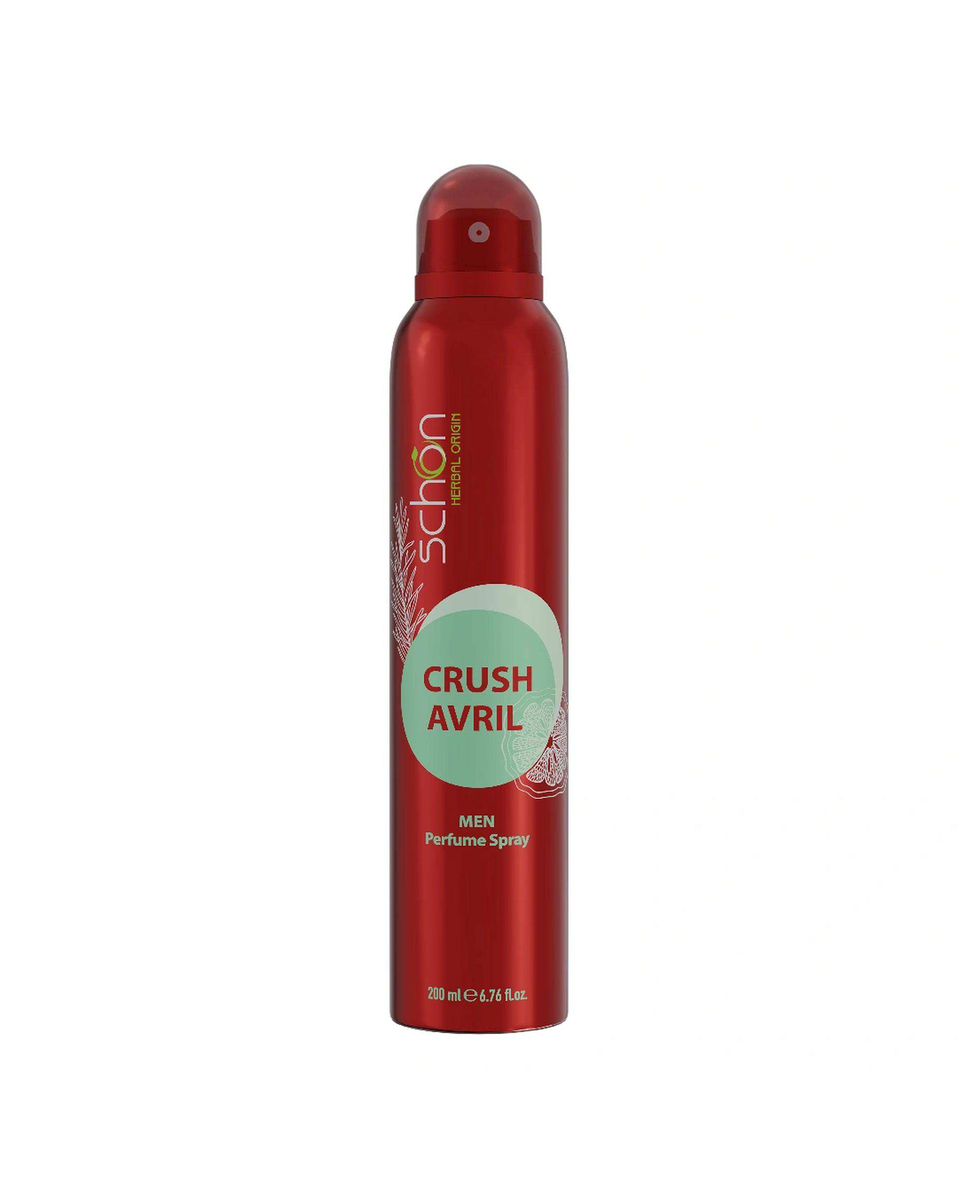 اسپری خوشبو کننده بدن مردانه شون Schon مدل کراش آوریل حجم 200ml