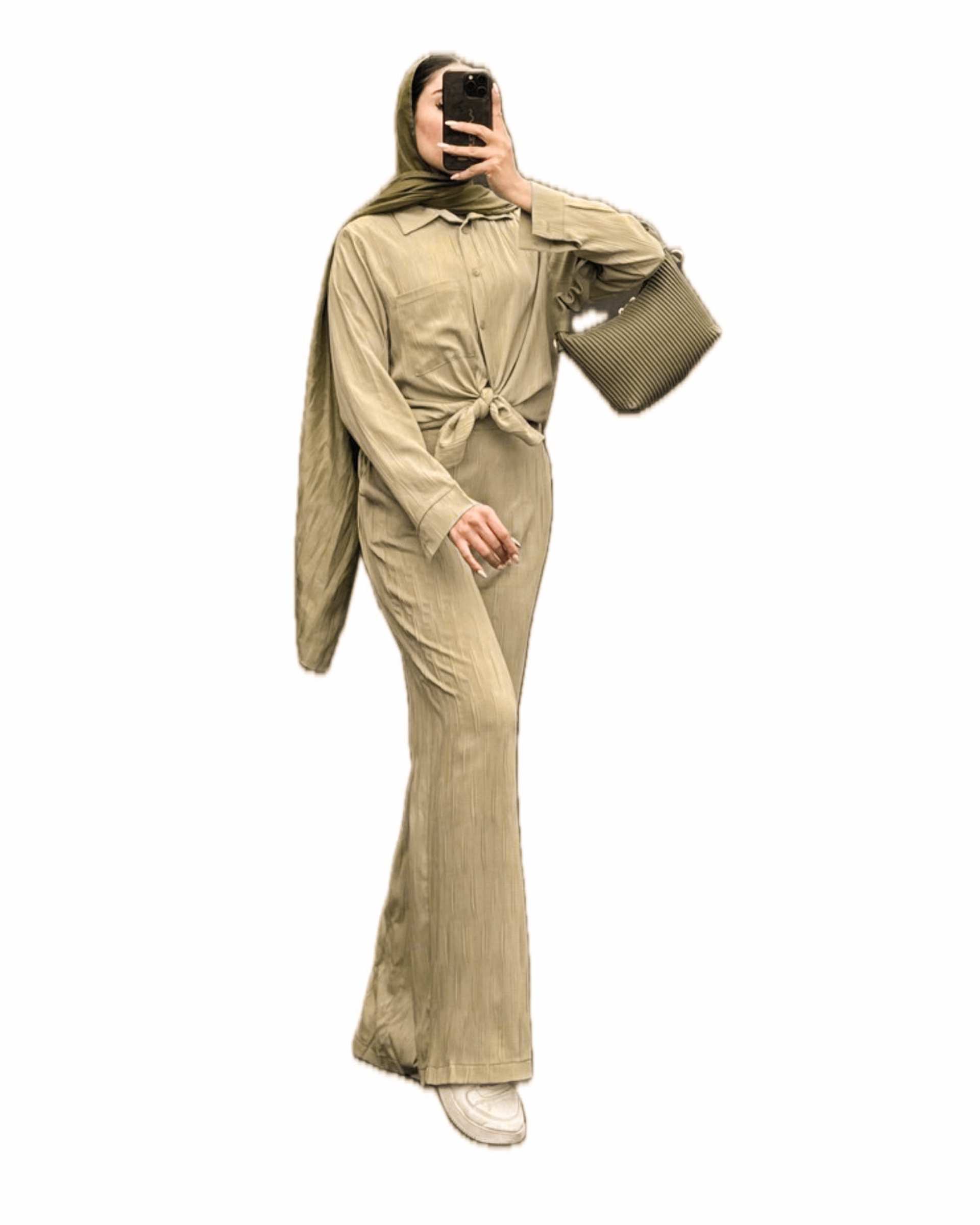 ست شومیز شلوار کرم آماهی Amahi