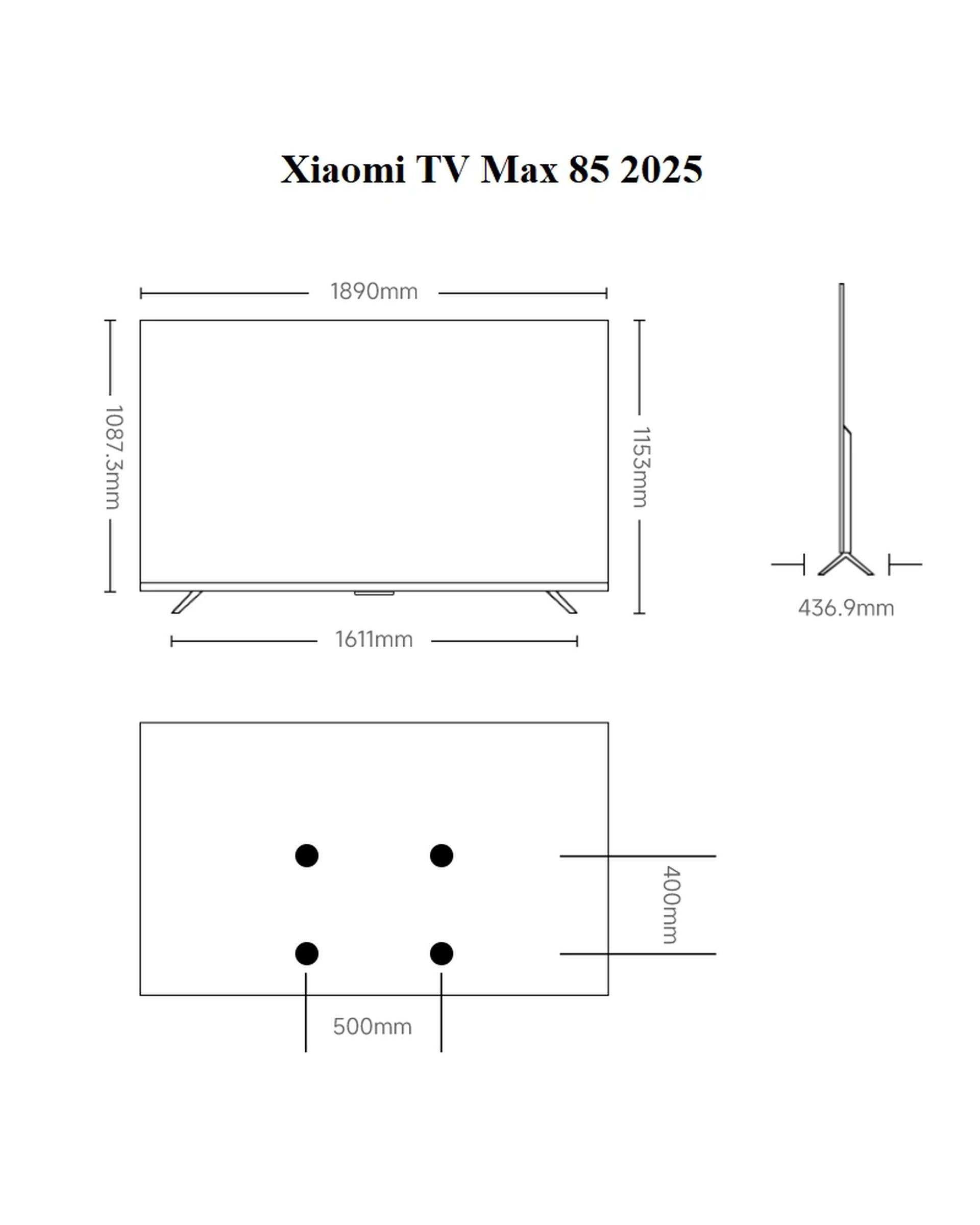 تلویزیون شیائومی Xiaomi مدل TV Max 85 2025 سایز 85 اینچ
