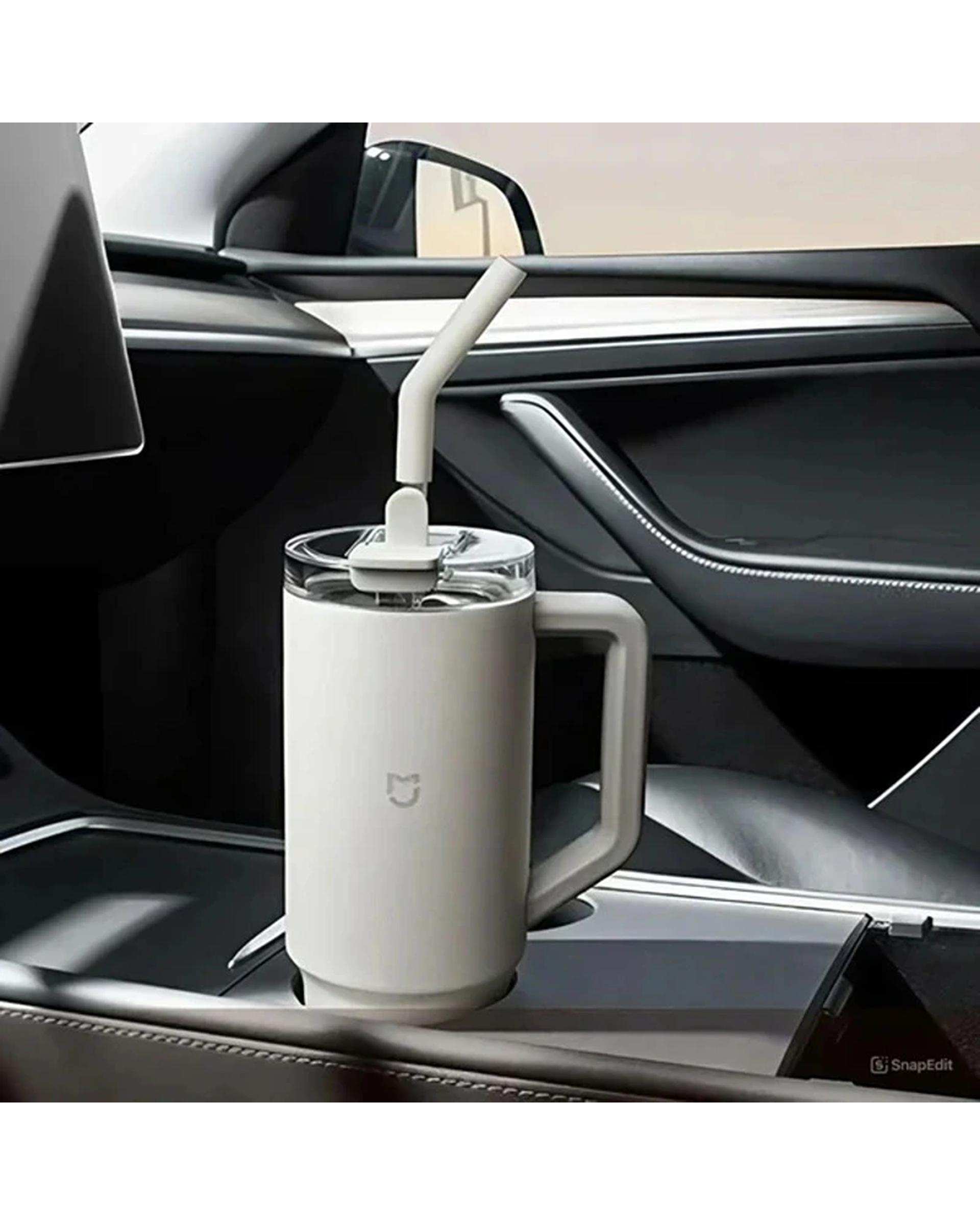 تراول ماگ ضد زنگ سفید میجیا شیائومی Xiaomi مدل Mijia Straw Cup 1L Stainless Steel ظرفیت 1 لیتر