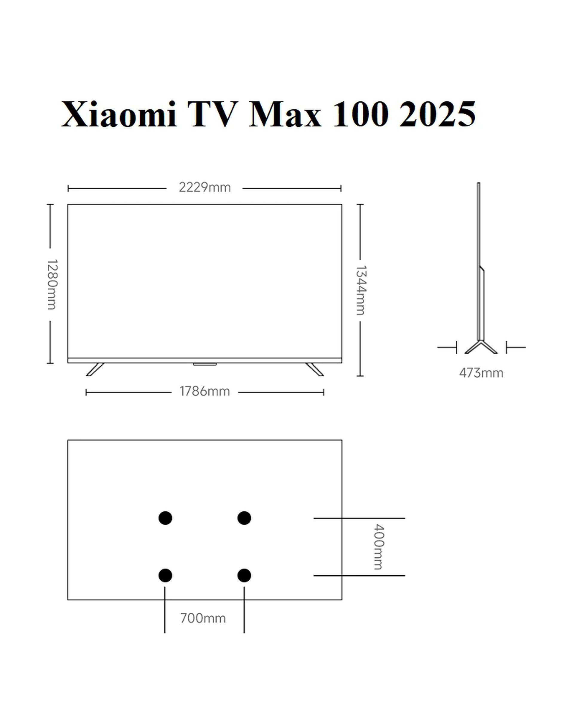 تلویزیون شیائومی Xiaomi مدل TV Max 100 2025 سایز 100 اینچ