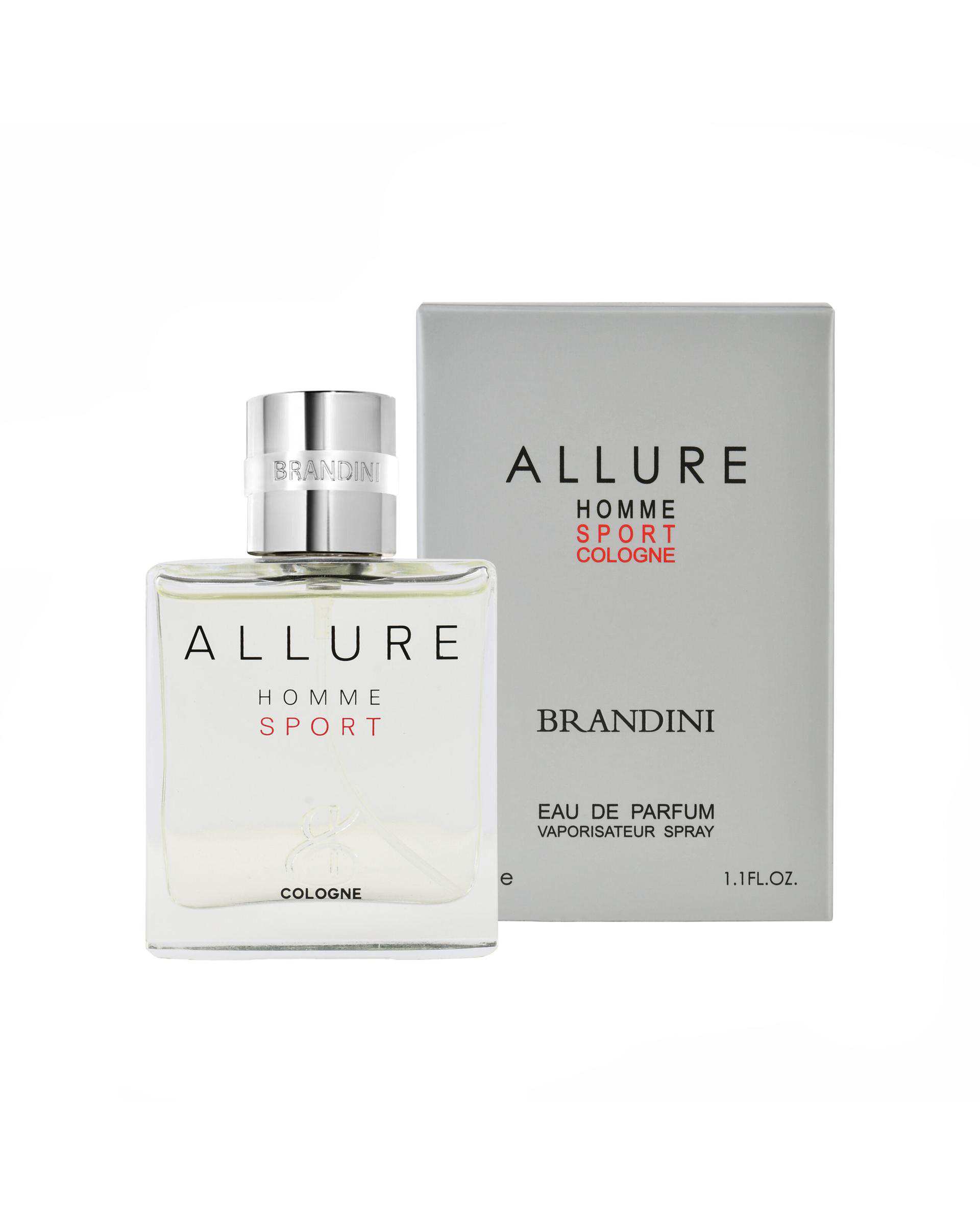 عطر جیبی مردانه برندینی Brandini مدل الور هم اسپرت کلن Allure Homme Sport Cologne حجم 33ml