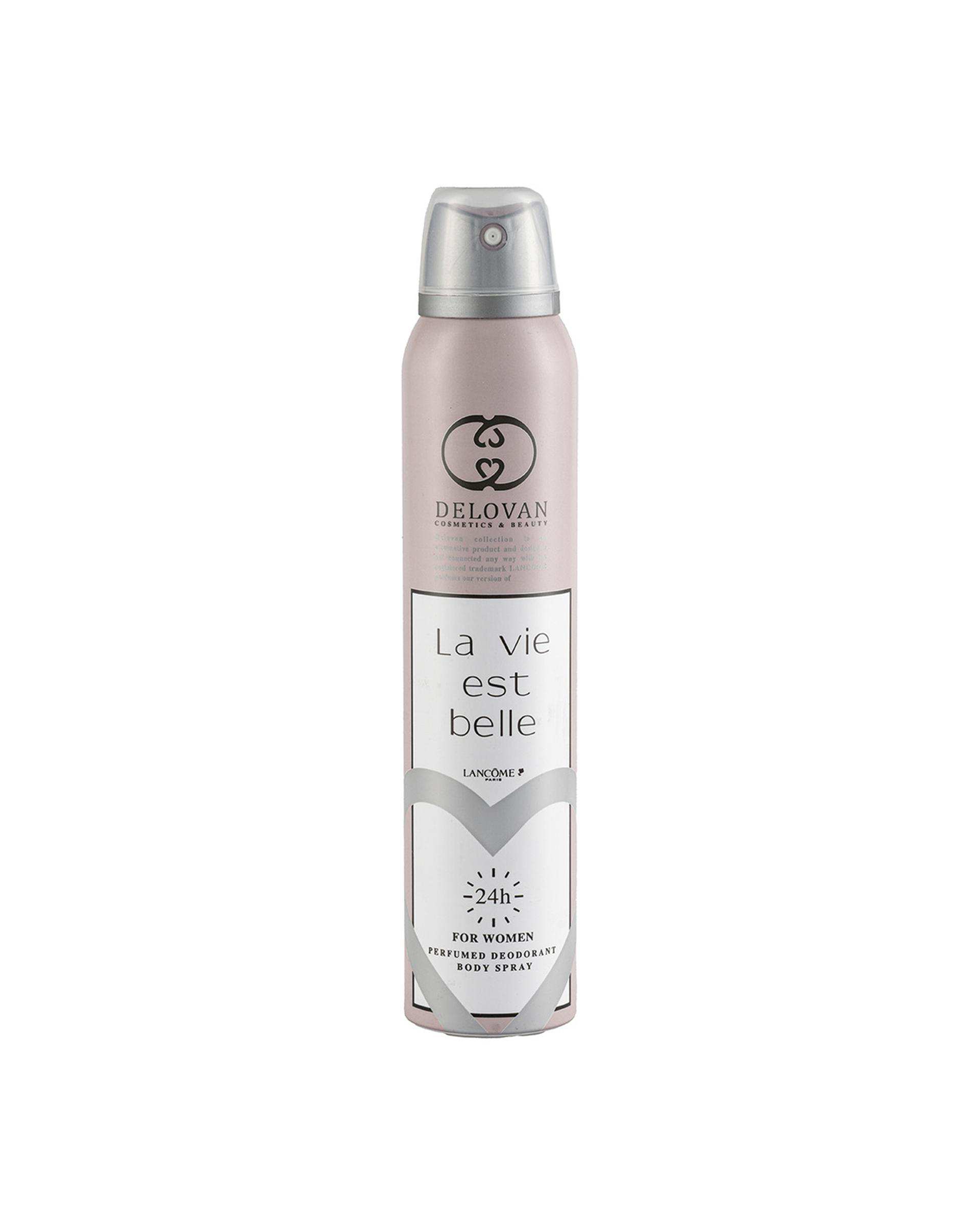 اسپری بدن زنانه دلوان Delvan مدل La Vie est Belle 208 حجم 200ml