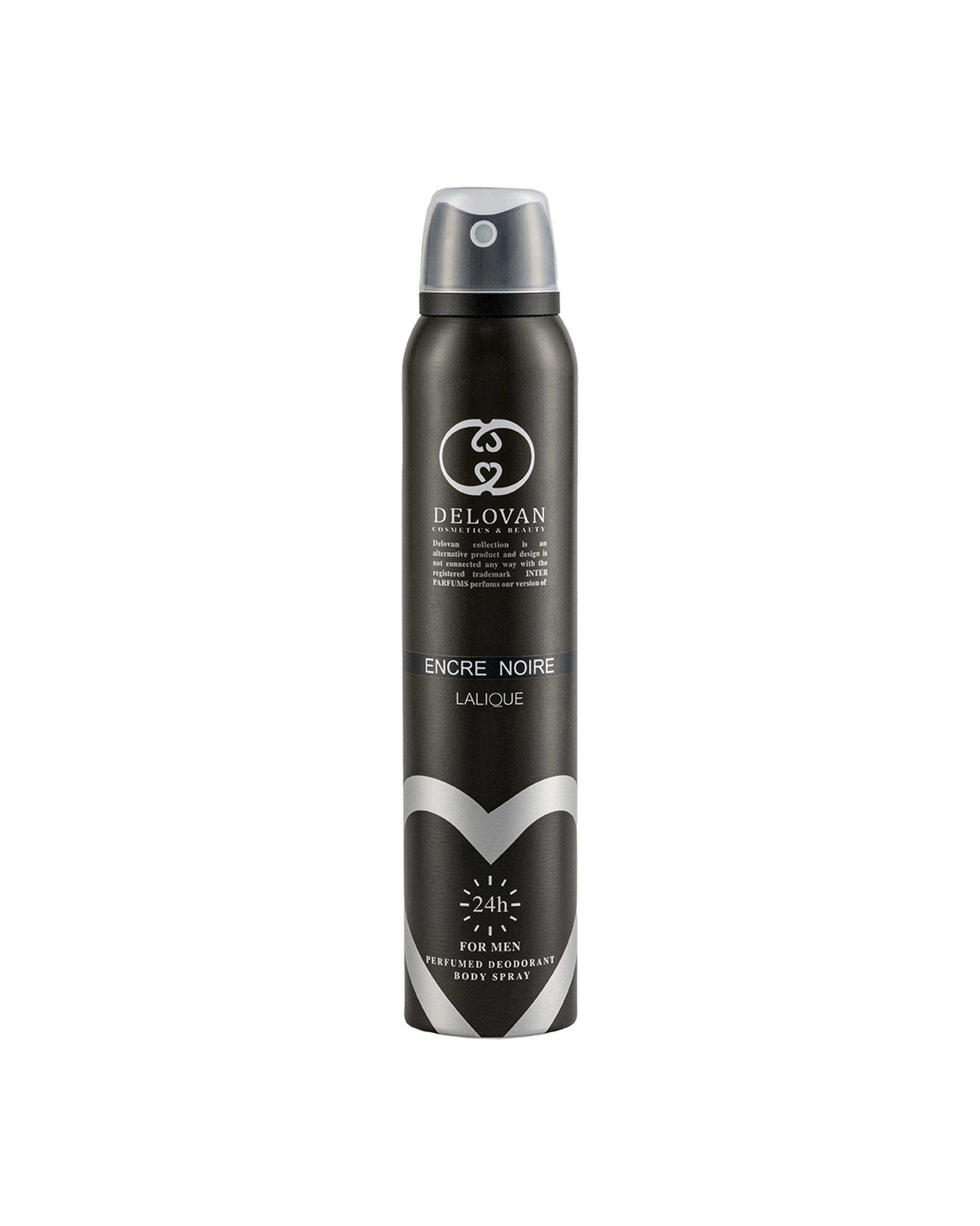 اسپری بدن مردانه دلوان Delvan مدل Encre Noire 106 حجم 200ml