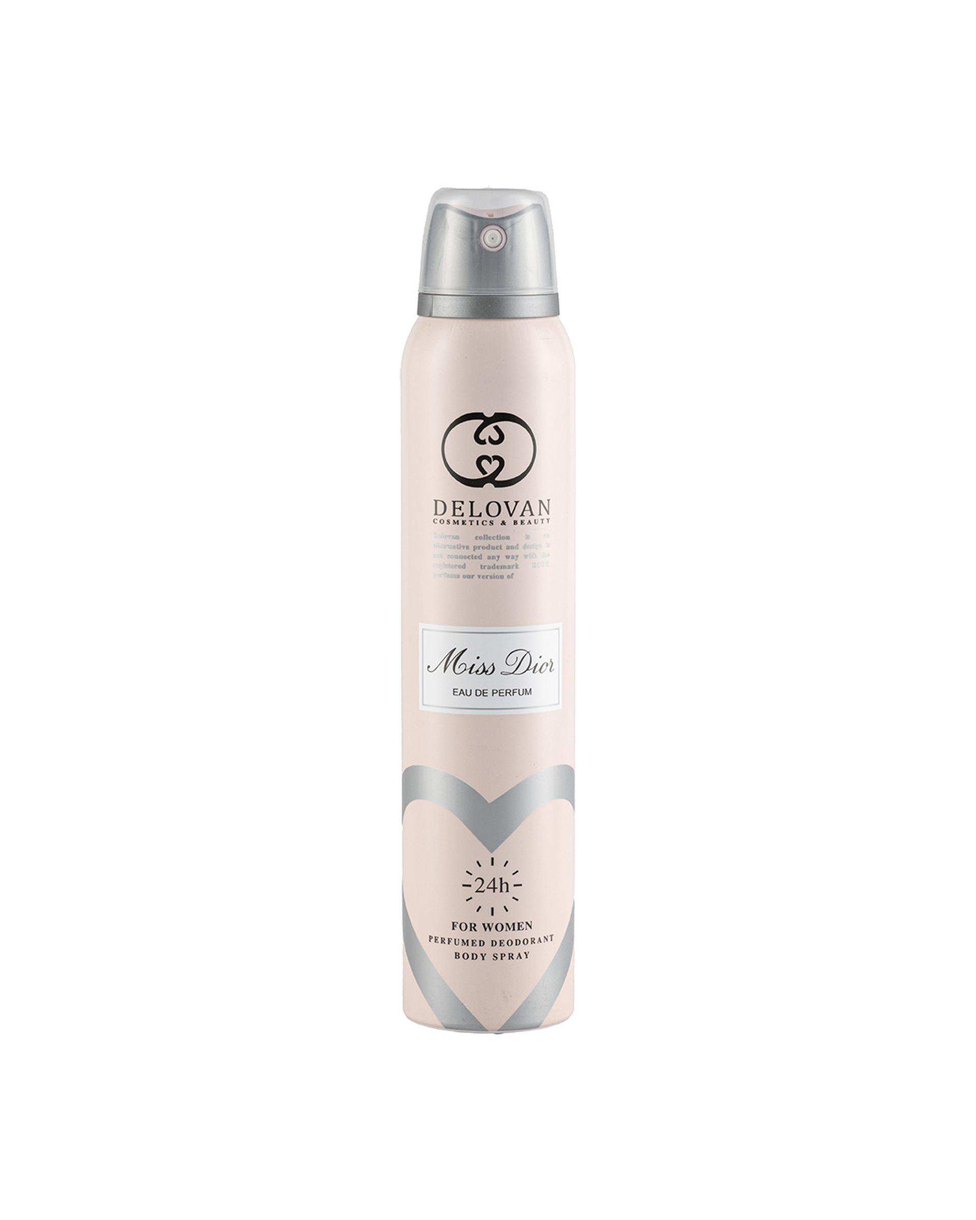 اسپری بدن زنانه دلوان Delvan مدل میس دیور 206 حجم 200ml