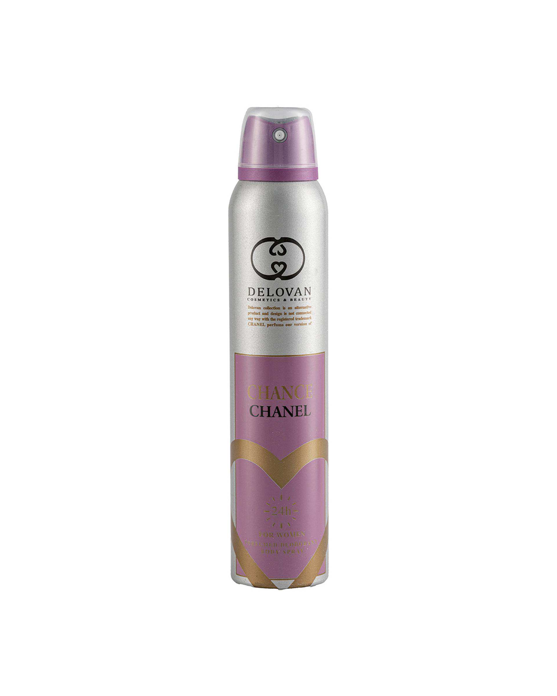 اسپری بدن زنانه دلوان Delvan مدل Chance Chanel 201 حجم 200ml