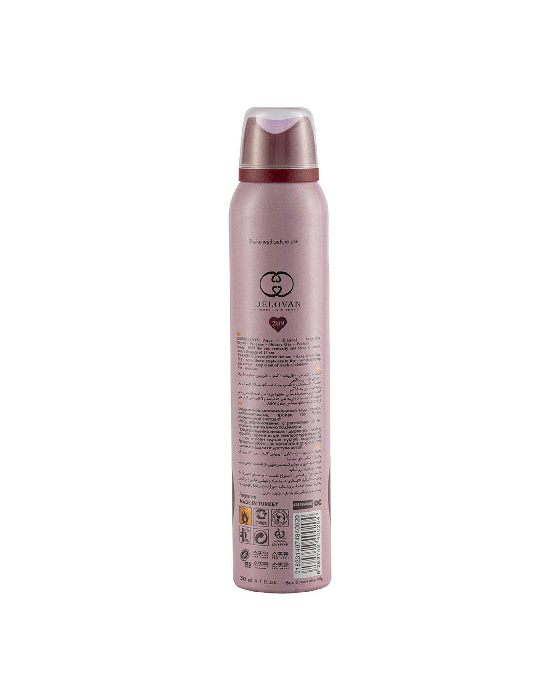 اسپری بدن مردانه دلوان Delvan مدل 212 Skyman 110 حجم 200ml