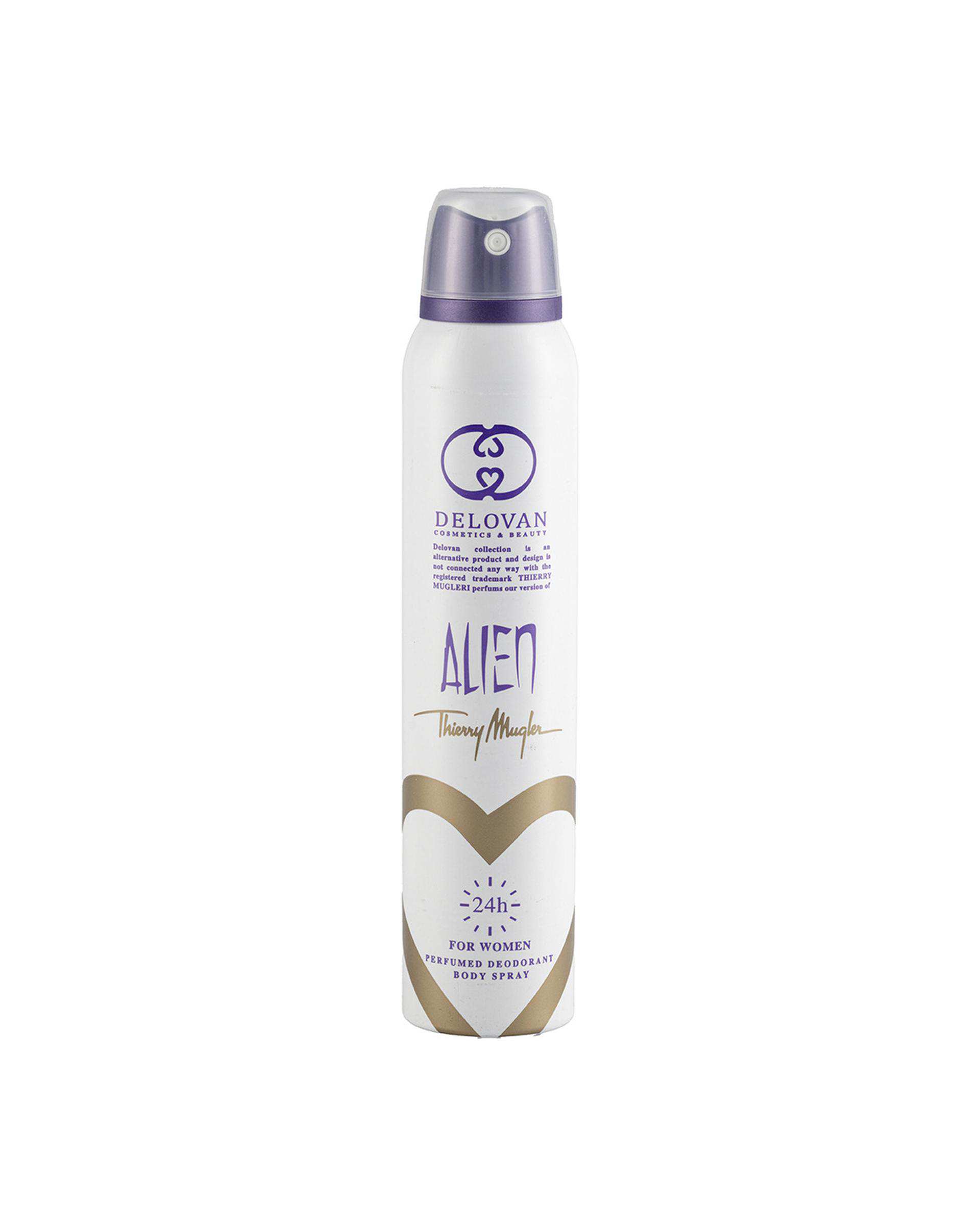 اسپری بدن زنانه دلوان Delvan مدل Alien 203 حجم 200ml