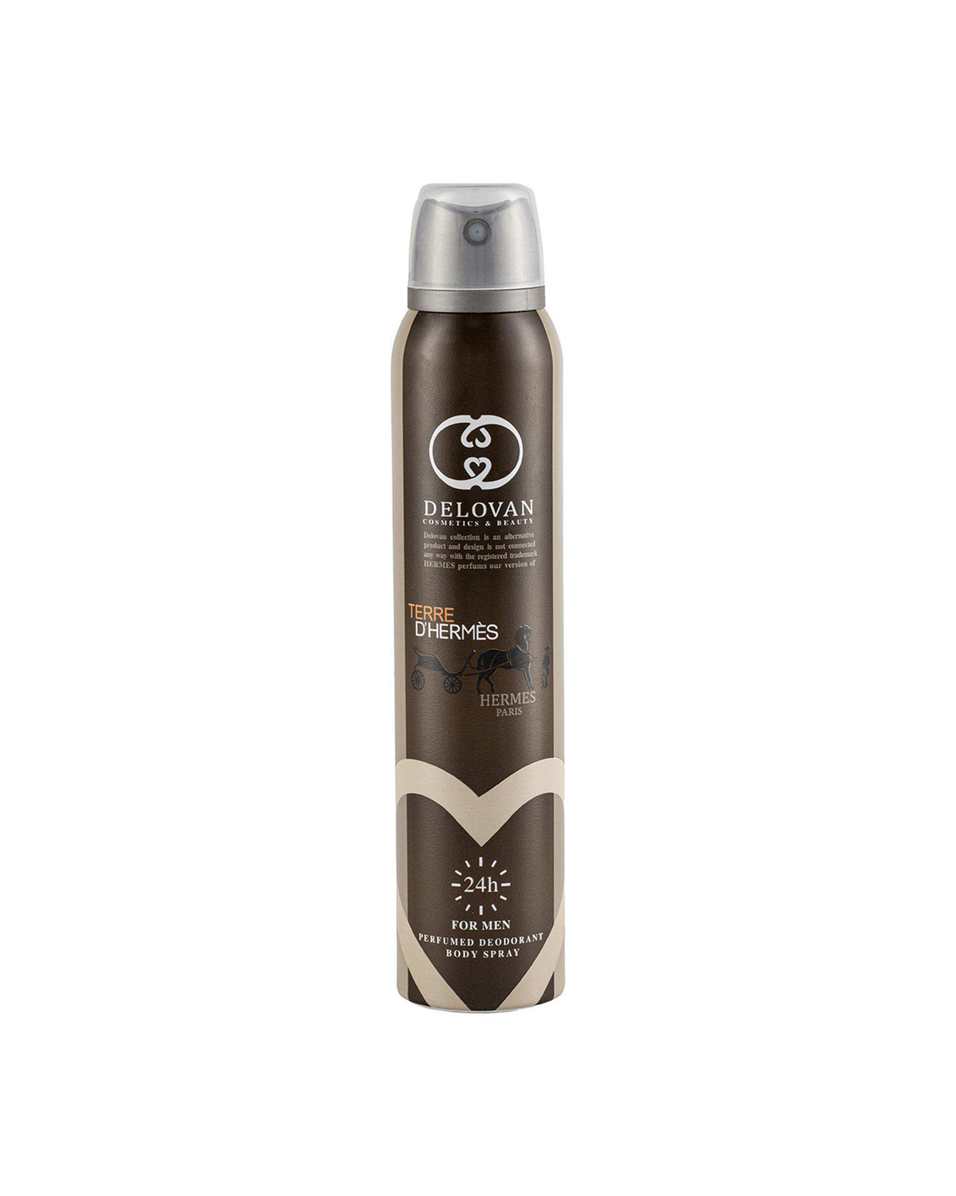 اسپری بدن مردانه دلوان Delvan مدل Terre Hermes 104 حجم 200ml