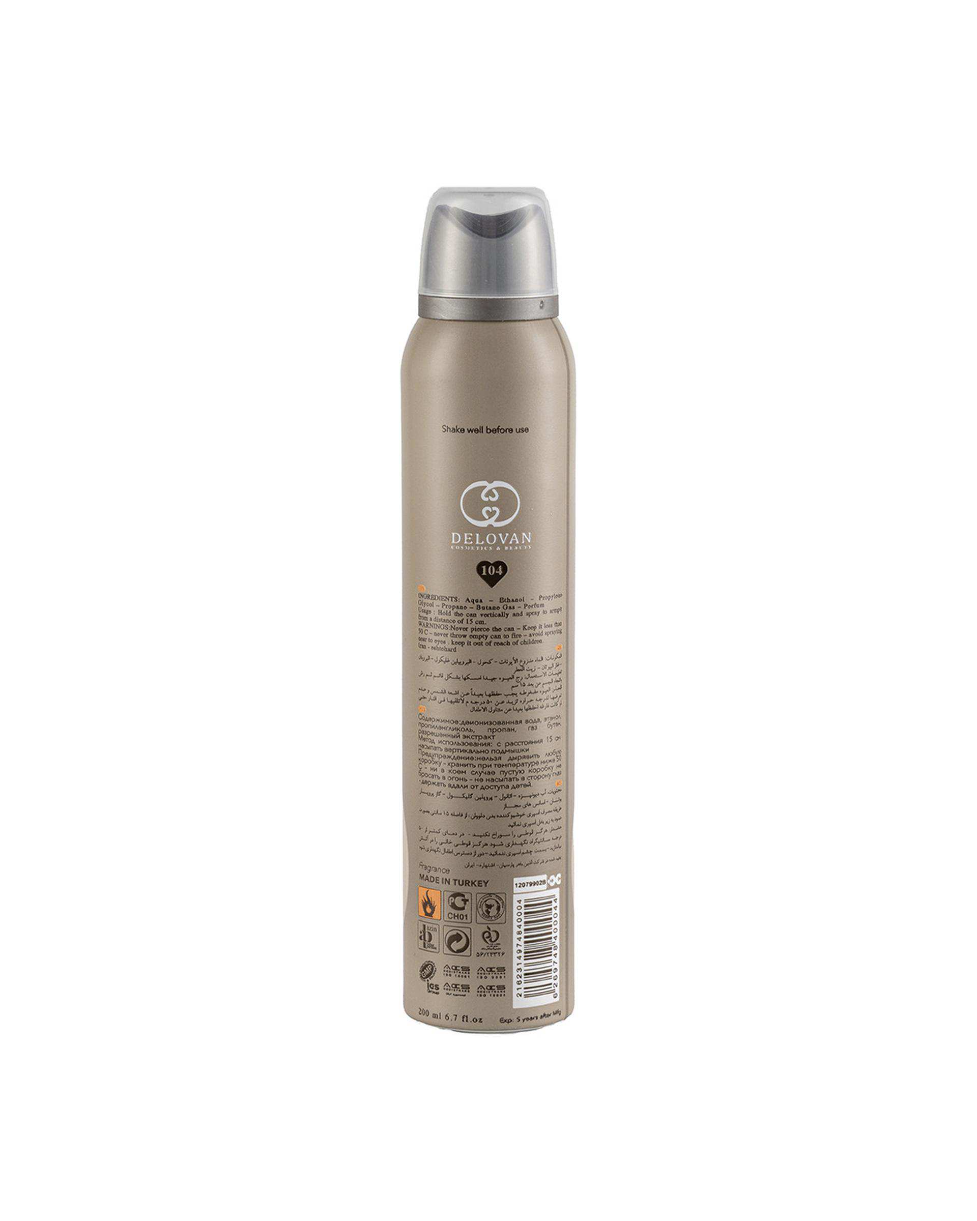 اسپری بدن مردانه دلوان Delvan مدل Terre Hermes 104 حجم 200ml