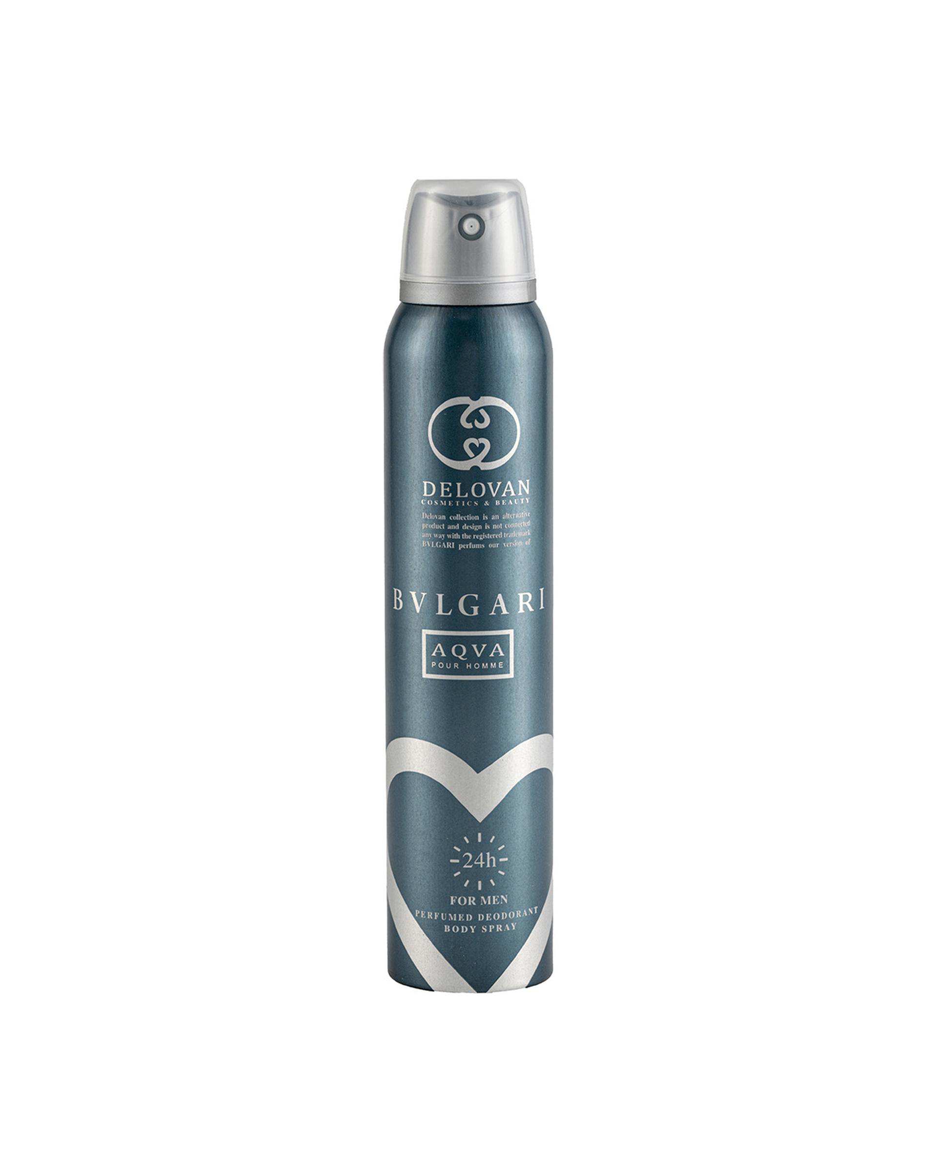 اسپری بدن مردانه دلوان Delvan مدل Aqua Bulgarian Model 105 حجم 200ml