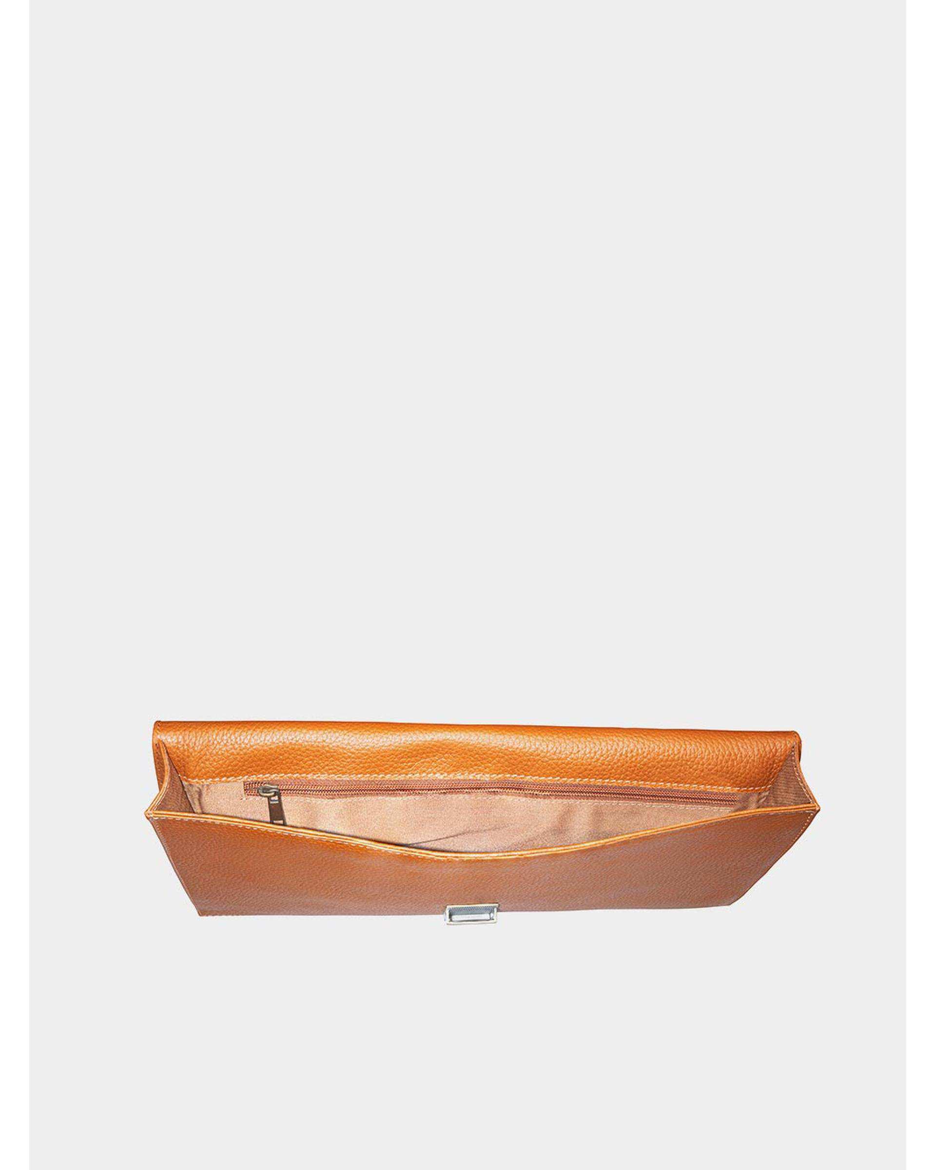 کیف اداری چرم عسلی نوین چرم Novin Charm مدل نیکولا BE5142