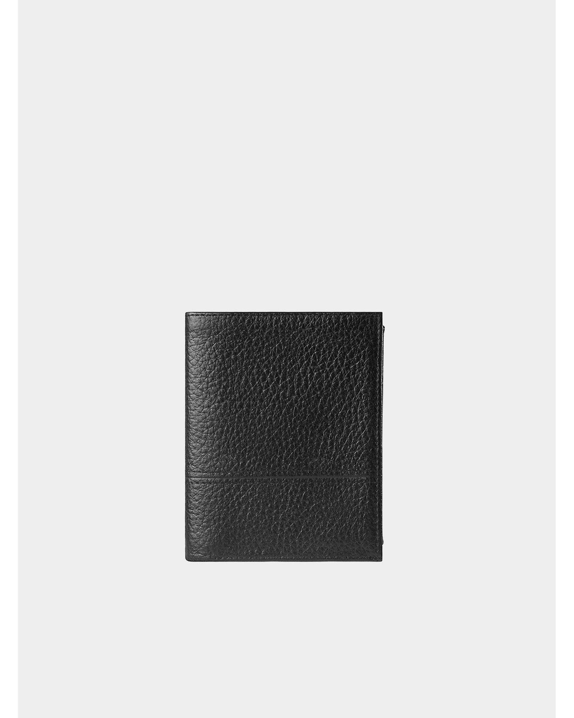 کیف پول چرم مشکی نوین چرم Novin Leather مدل سه آلبوم اسرار Fm- PE2529