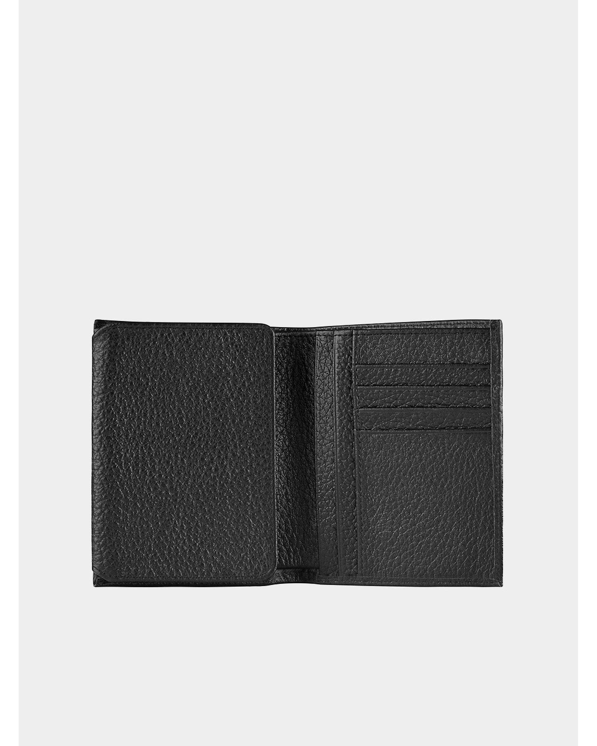 کیف پول چرم مشکی نوین چرم Novin Leather مدل سه آلبوم اسرار Fm- PE2529