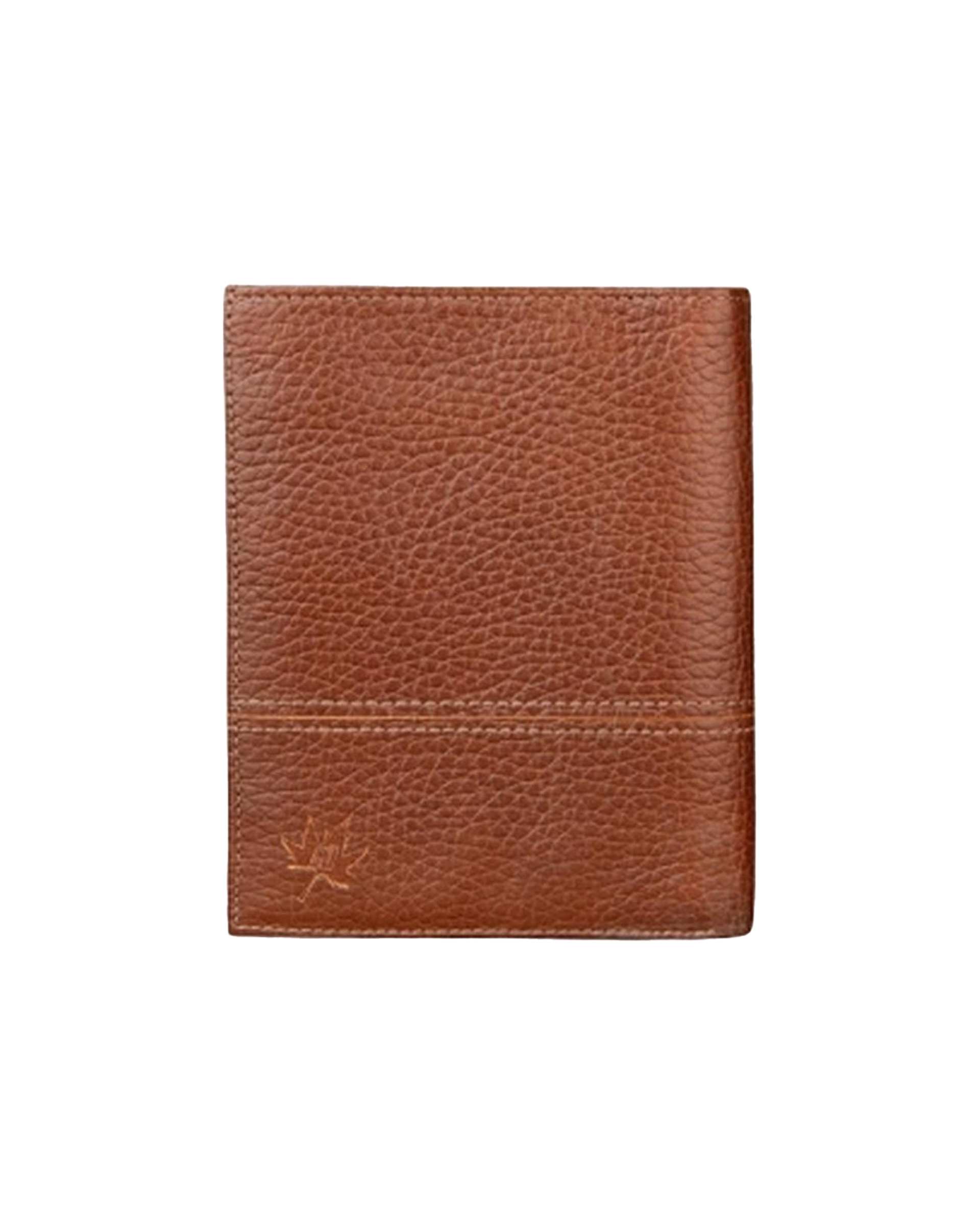 کیف پول چرم عسلی نوین چرم Novin Leather مدل سه آلبوم اسرار Fm- PE2529