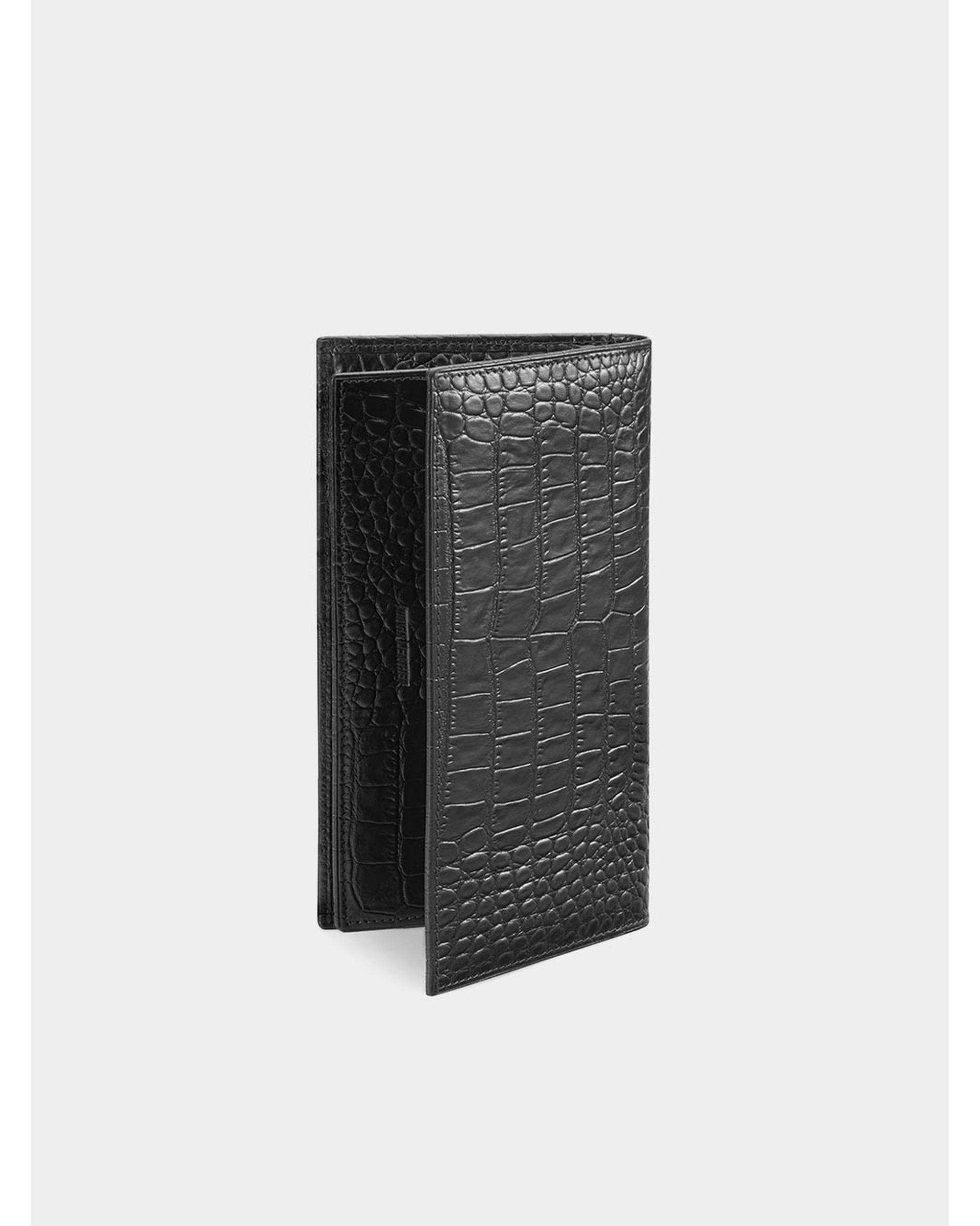 کیف پول چرم مشکی نوین چرم Novin Leather مدل ورنیش Fm- WT2090
