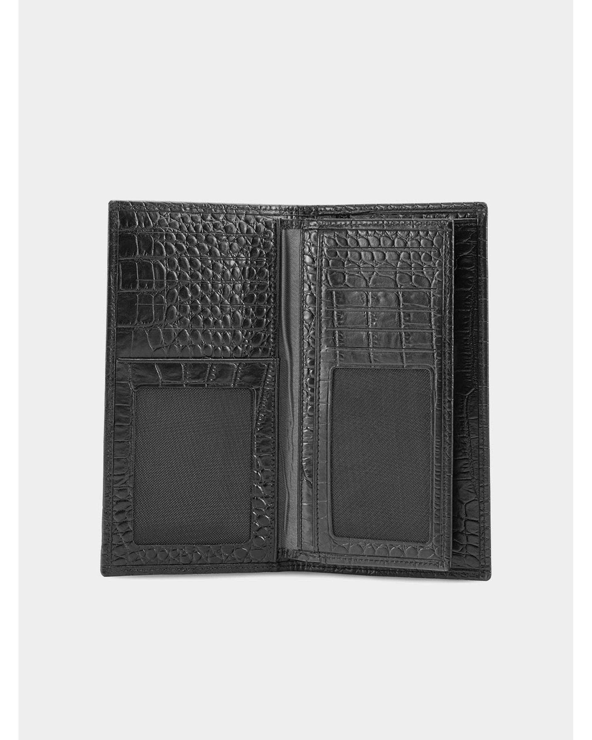 کیف پول چرم مشکی نوین چرم Novin Leather مدل ورنیش Fm- WT2090