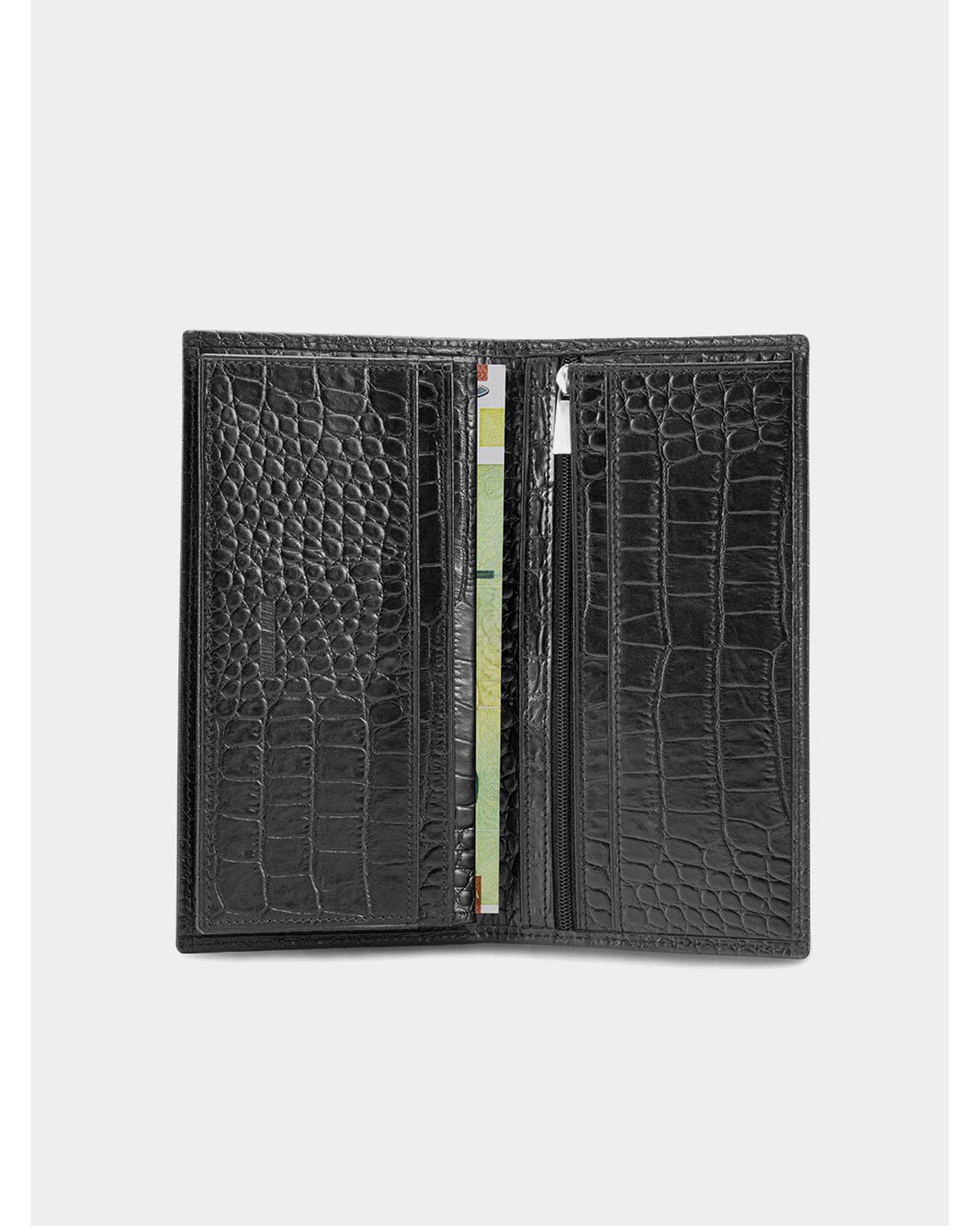 کیف پول چرم مشکی نوین چرم Novin Leather مدل ورنیش Fm- WT2090