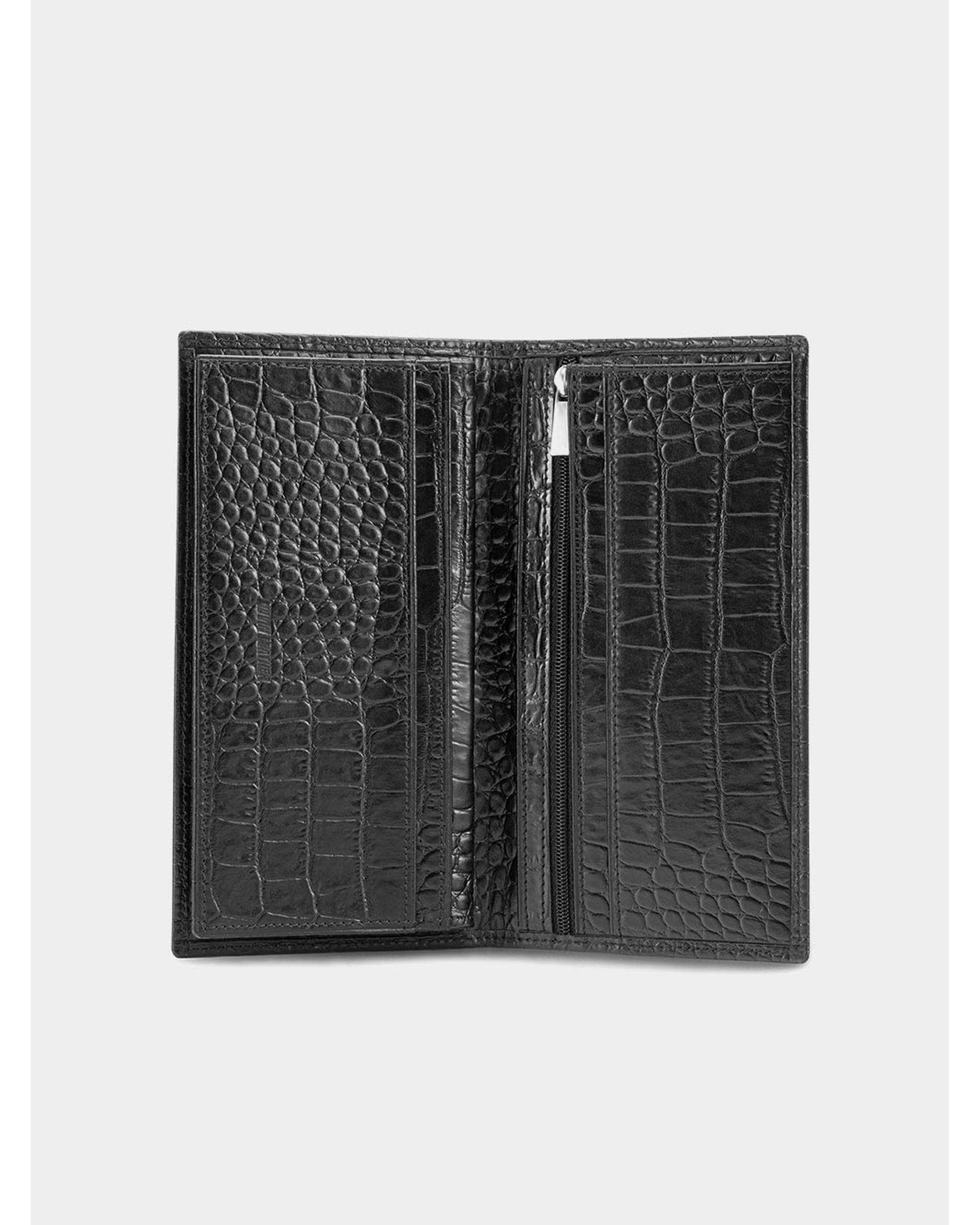کیف پول چرم مشکی نوین چرم Novin Leather مدل ورنیش Fm- WT2090