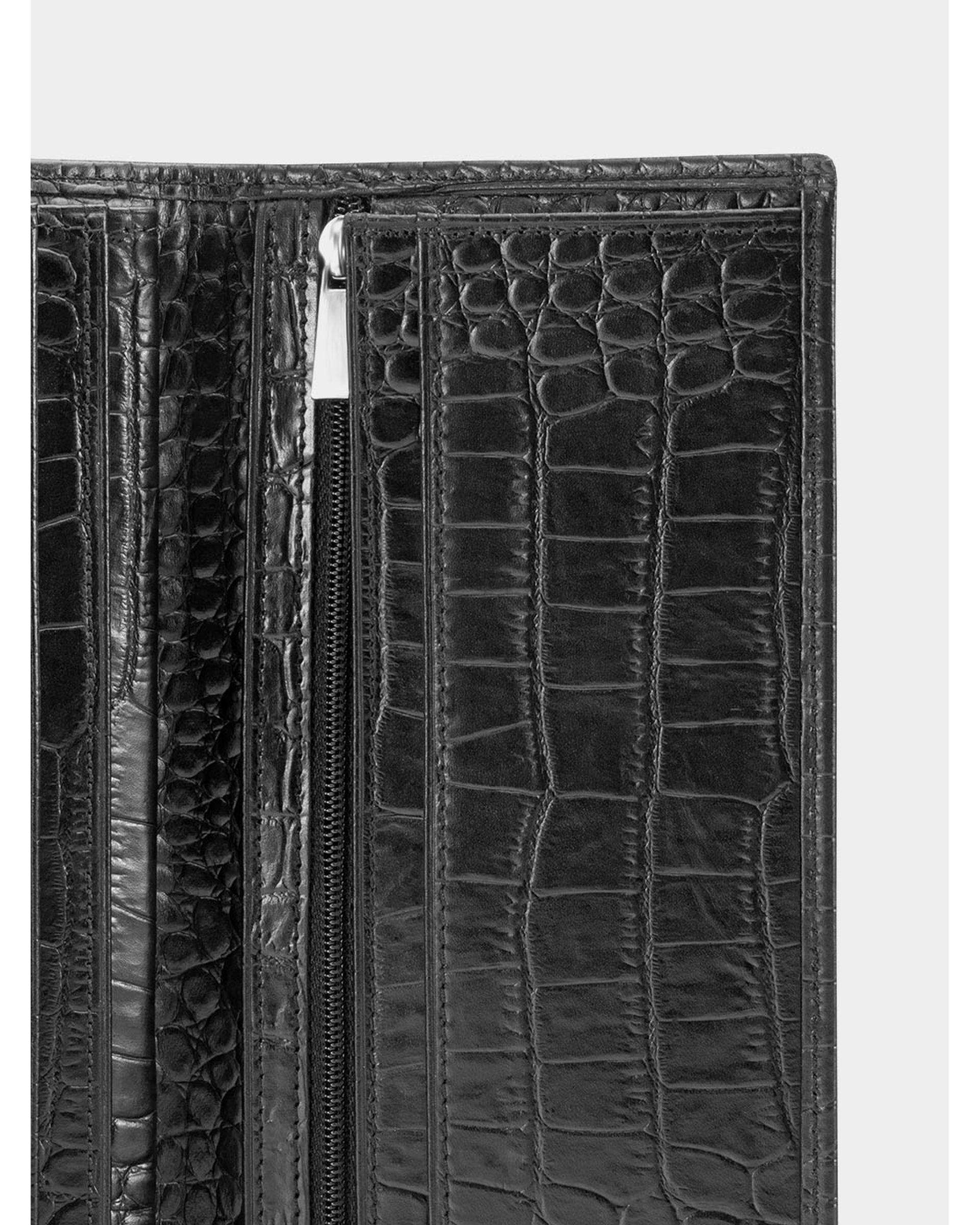 کیف پول چرم مشکی نوین چرم Novin Leather مدل ورنیش Fm- WT2090