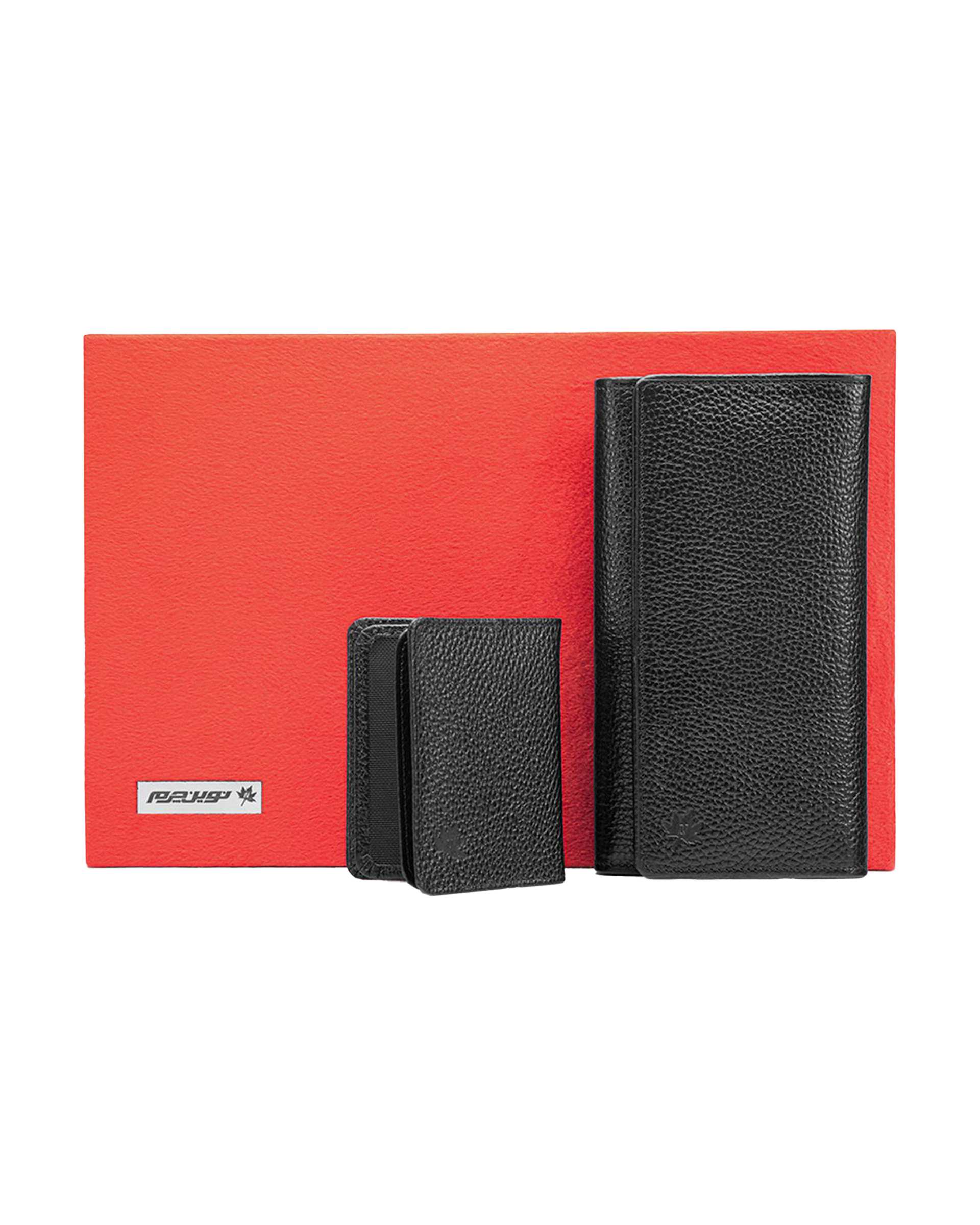 ست کیف پول و جاکارتی زنانه چرم مشکی نوین چرم Novin Leather مدل آلیس GB3621