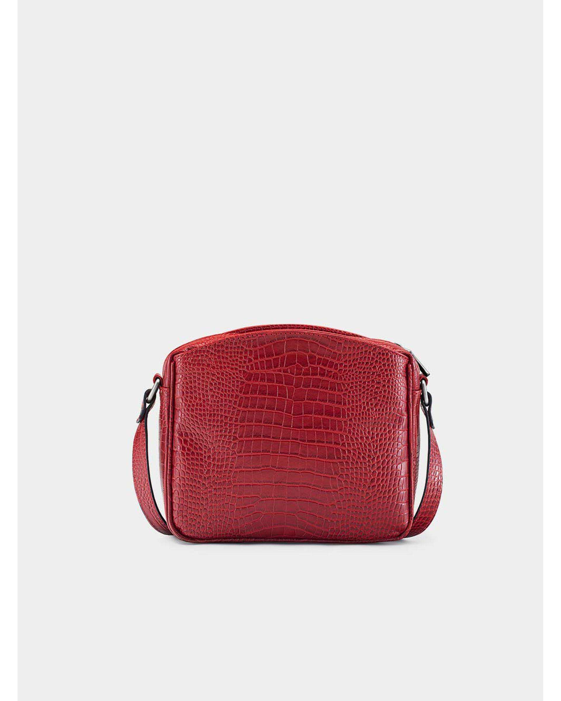 کیف چرم دوشی زنانه قرمز نوین چرم Novin Leather مدل خاتون LHB4025