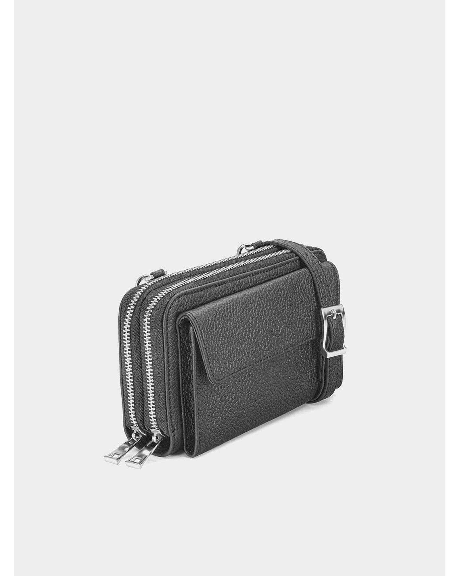 کیف چرم دوشی زنانه مشکی نوین چرم Novin Leather مدل لیانا LHB5026