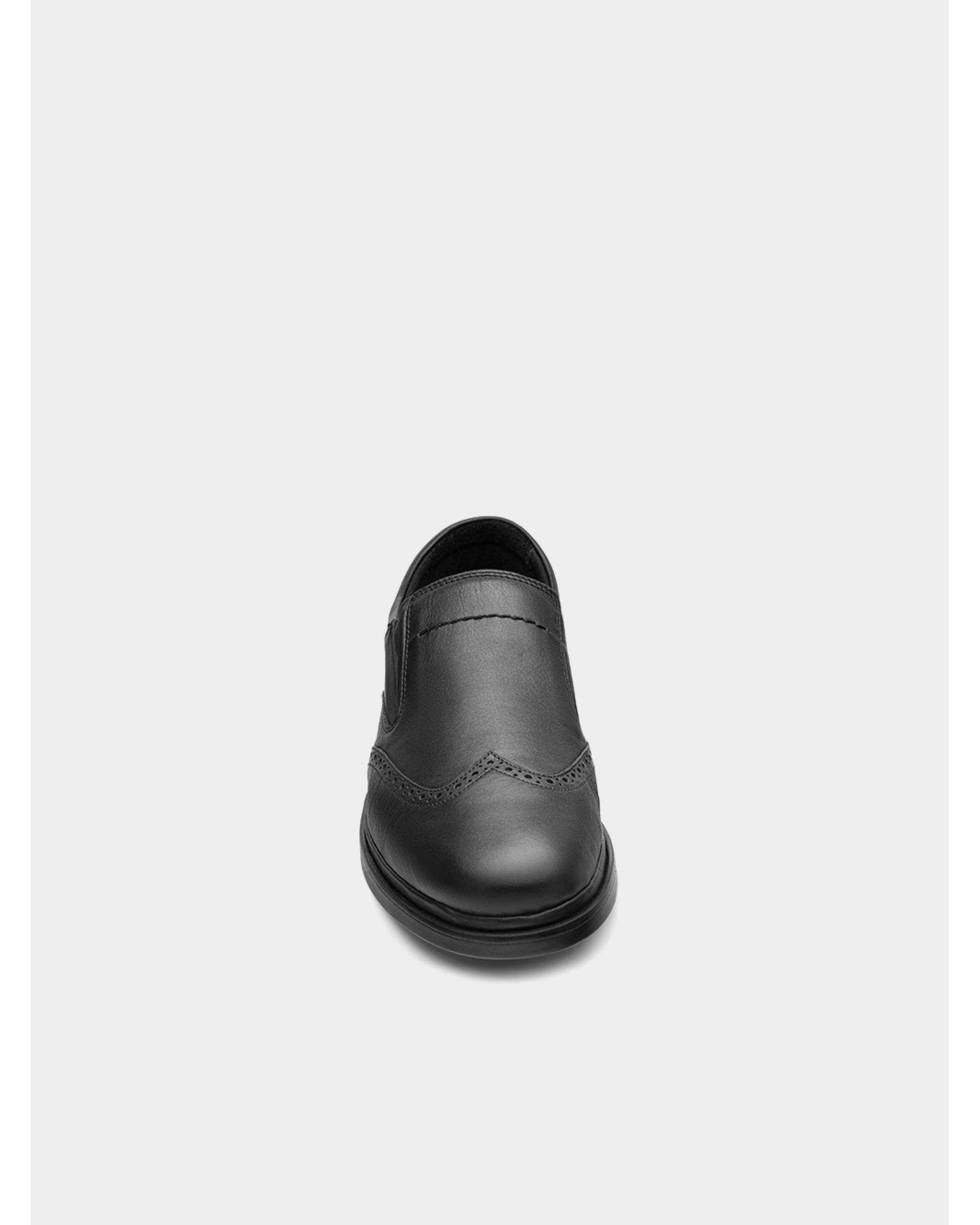 کفش چرم مردانه کژوال مشکی نوین چرم Novin Leather مدل 6228 MS3209