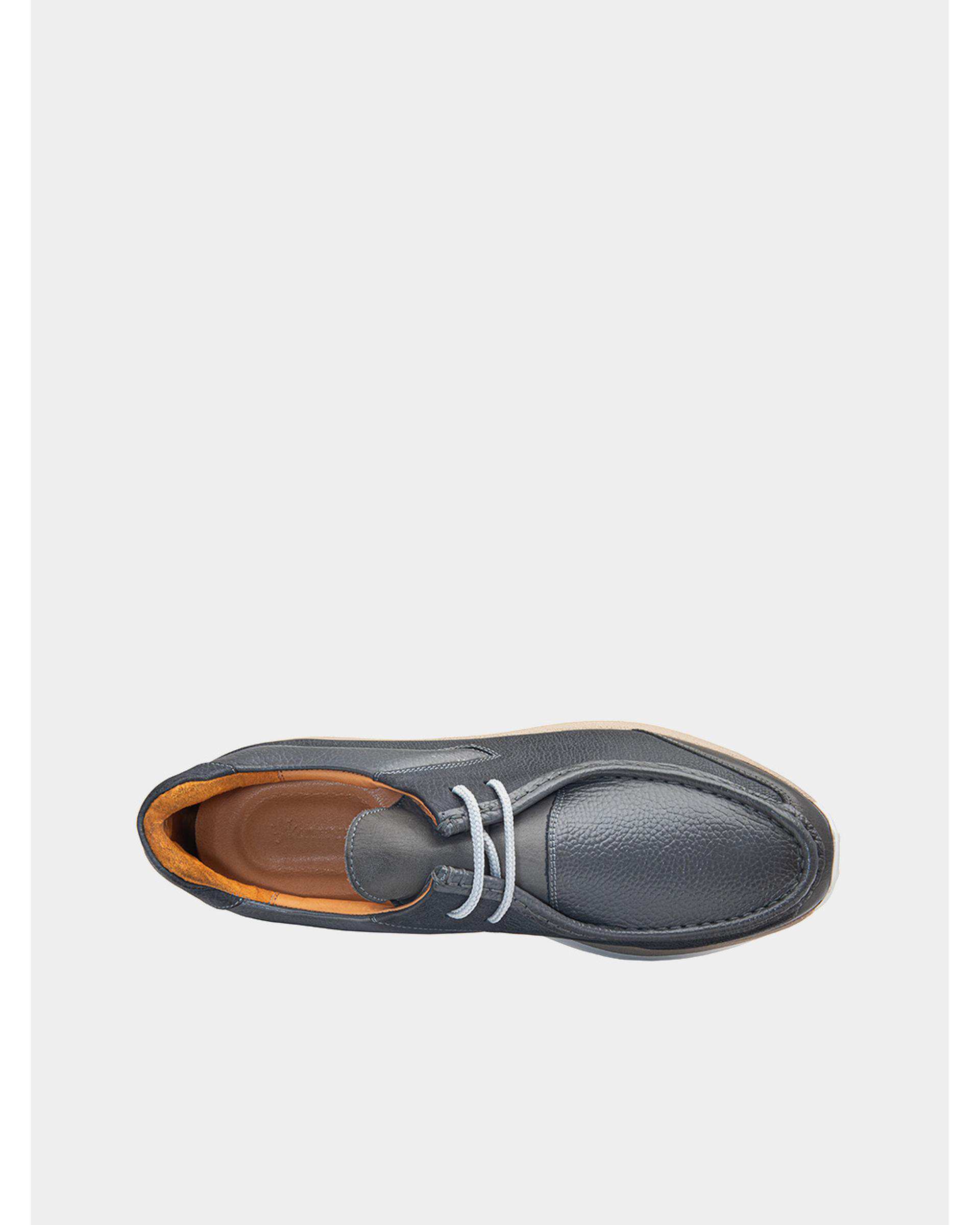 کفش چرم مردانه کژوال طوسی نوین چرم Novin Leather مدل 8810 MS3233