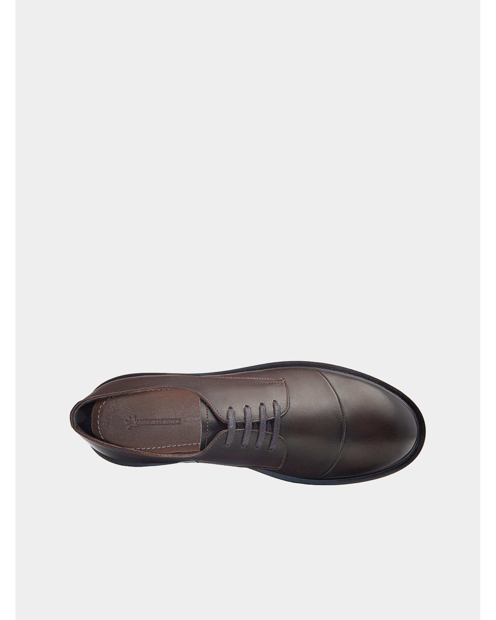 کفش چرم مردانه کژوال قهوه ای نوین چرم Novin Leather مدل 8816 MS3238