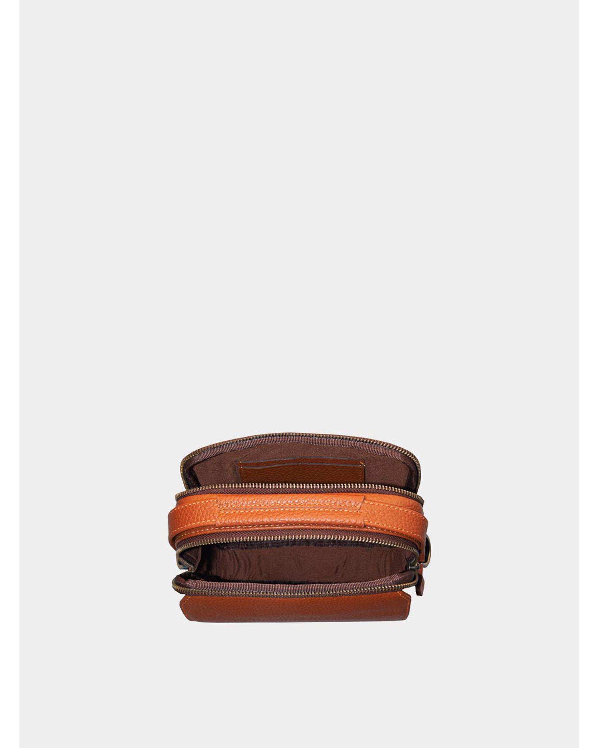 کیف چرم کراس بادی عسلی نوین چرم Novin Leather مدل فاران Fm- MSB3930