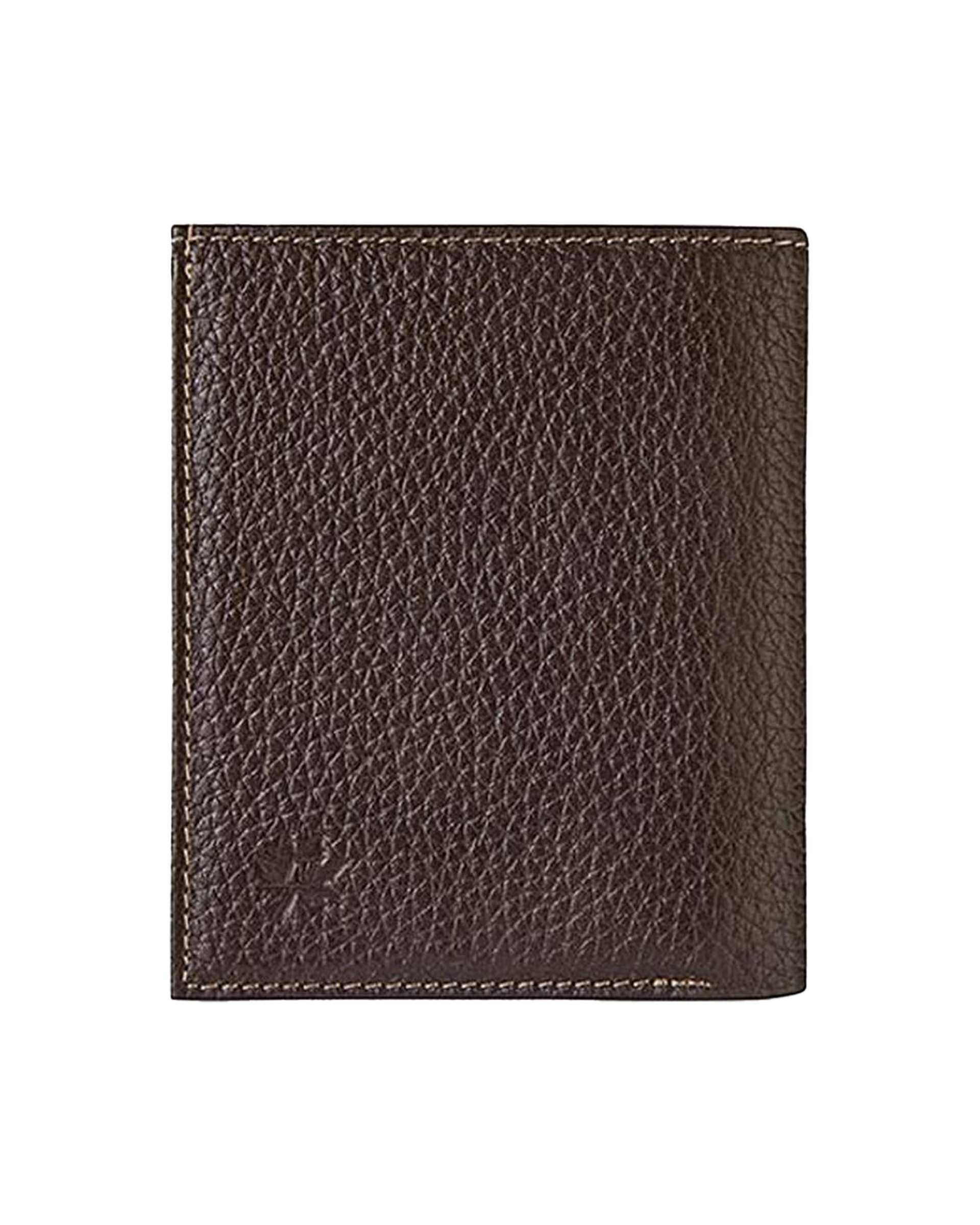 کیف پول چرم طبیعی قهوه ای نوین چرم Novin Leather مدل ثارمان PE2548