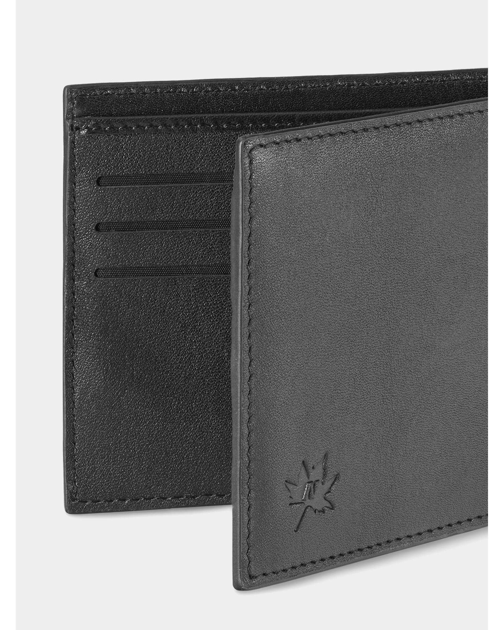 کیف پول چرم مشکی نوین چرم Novin Leather مدل آرتا PE2658