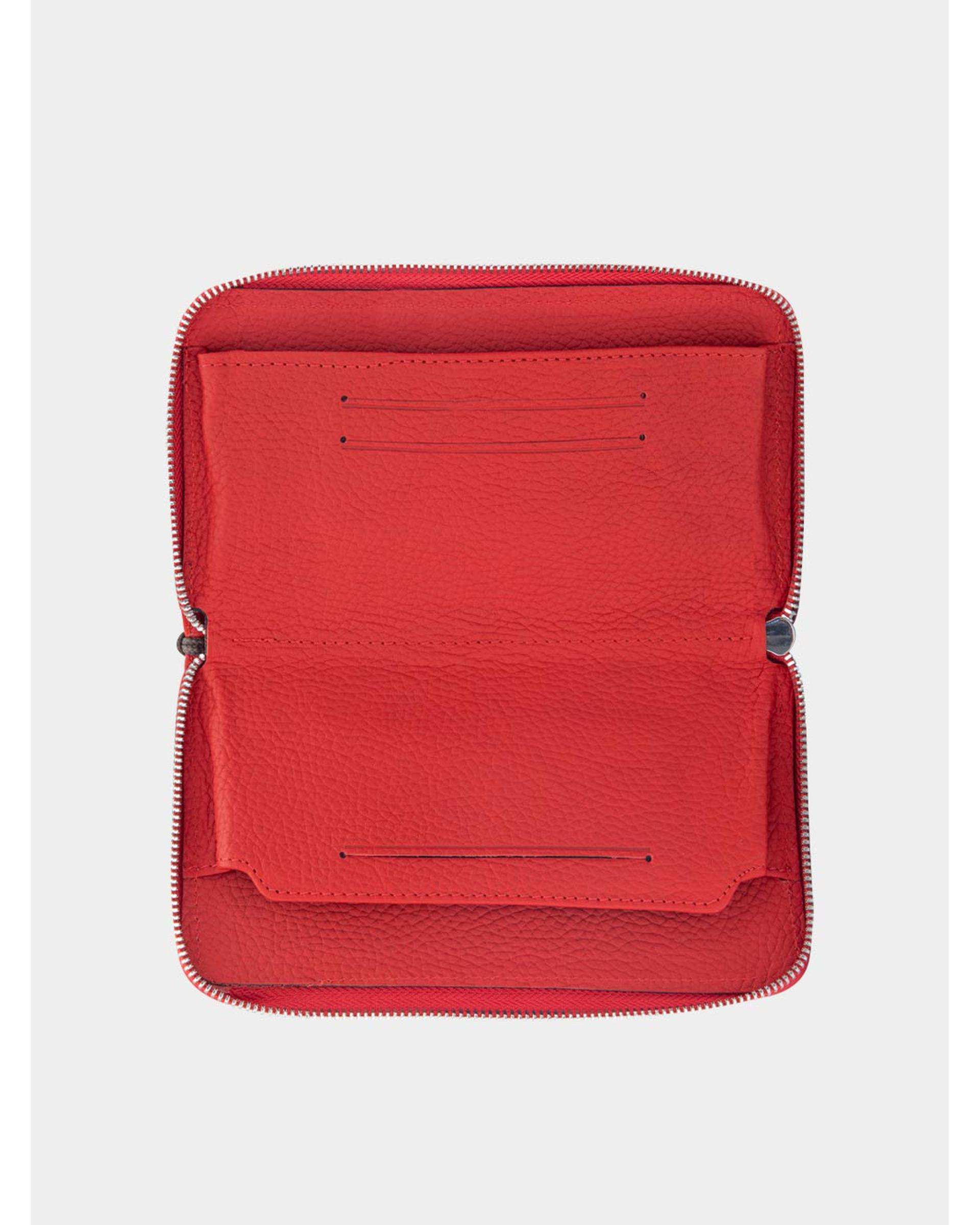 کیف پول چرم زنانه قرمز نوین چرم Novin Leather مدل 3166 PW3174