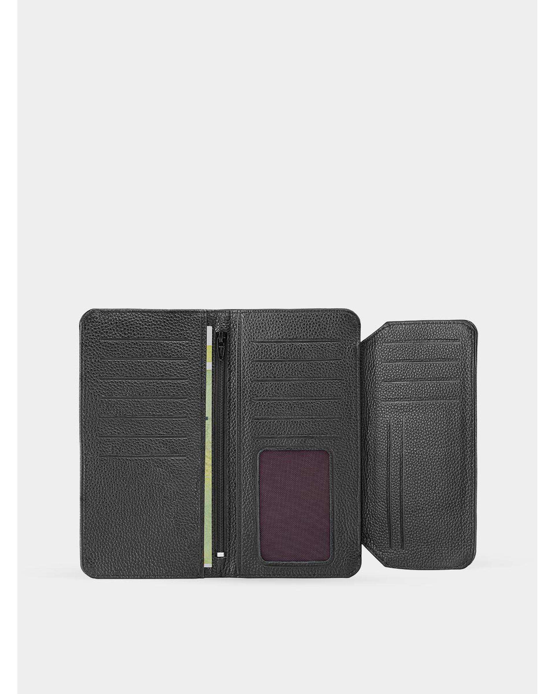 کیف پول چرم زنانه مشکی نوین چرم Novin Leather مدل PW3178 C1004